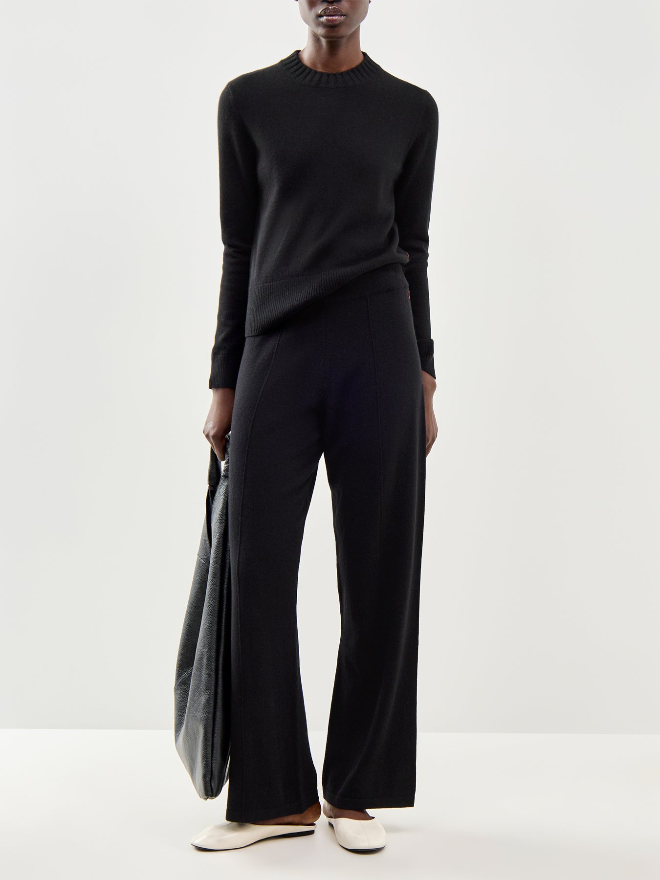 Wide Leg Track Pant Black