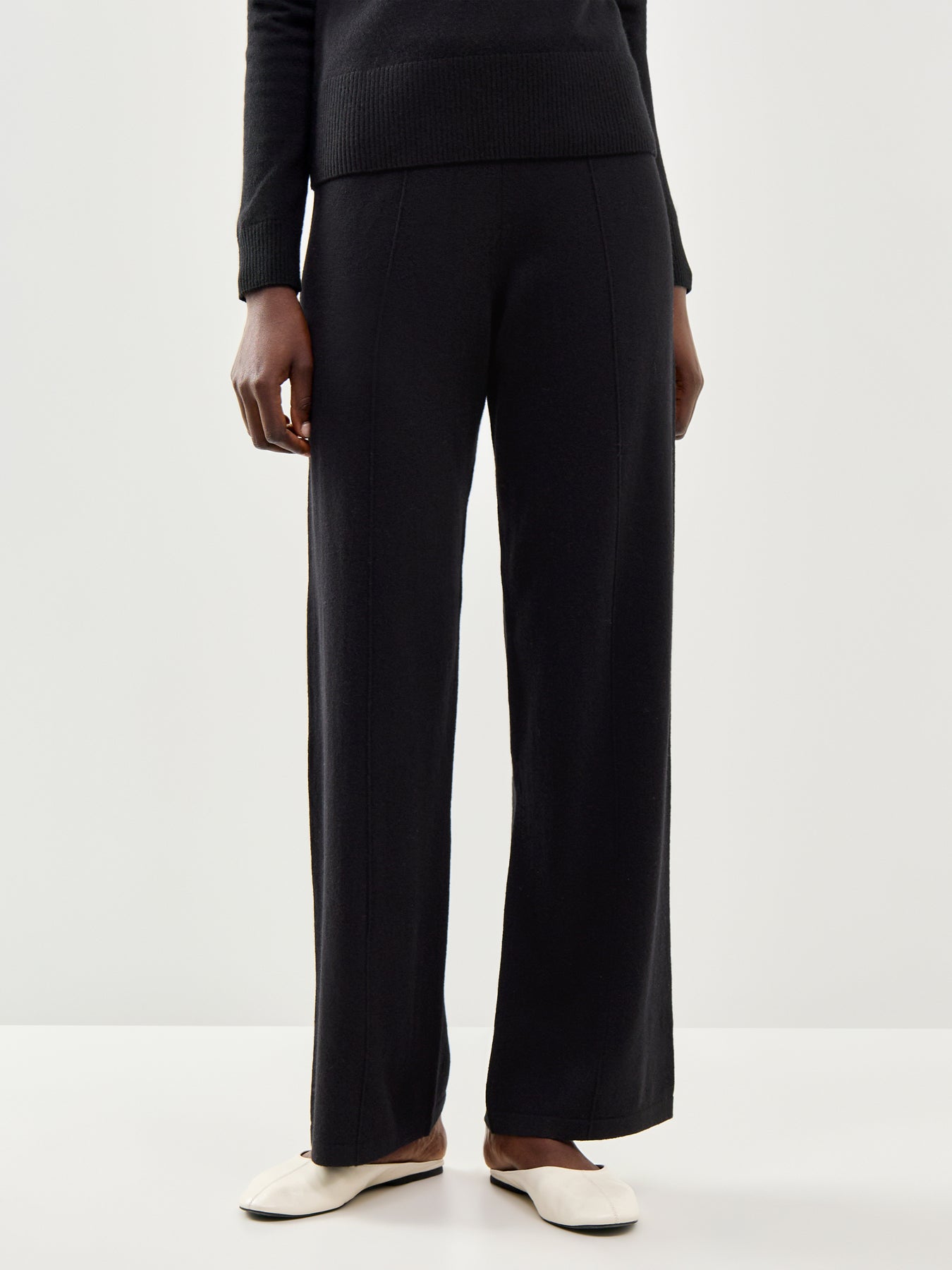 Wide Leg Track Pant Black