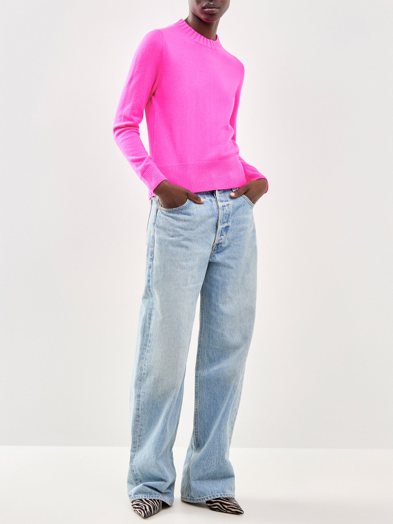 Cropped Sporty Sweater Pink