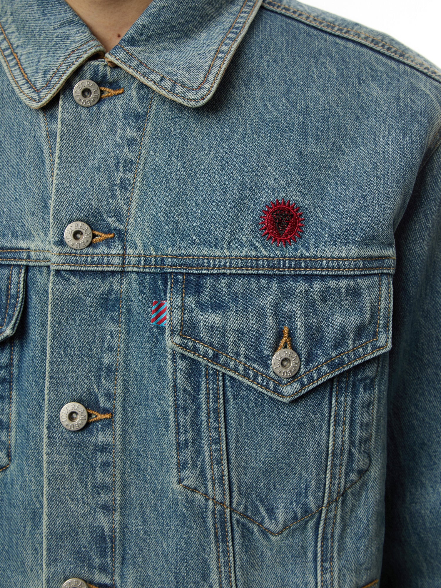 Check Lined Denim Trucker Jacket