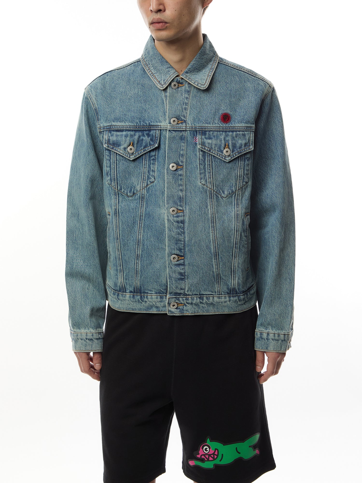 Check Lined Denim Trucker Jacket