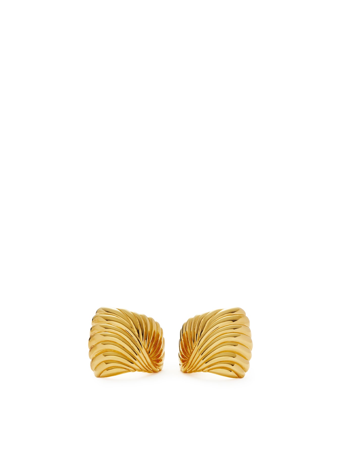 Ripple Oversized Stud Earrings Gold