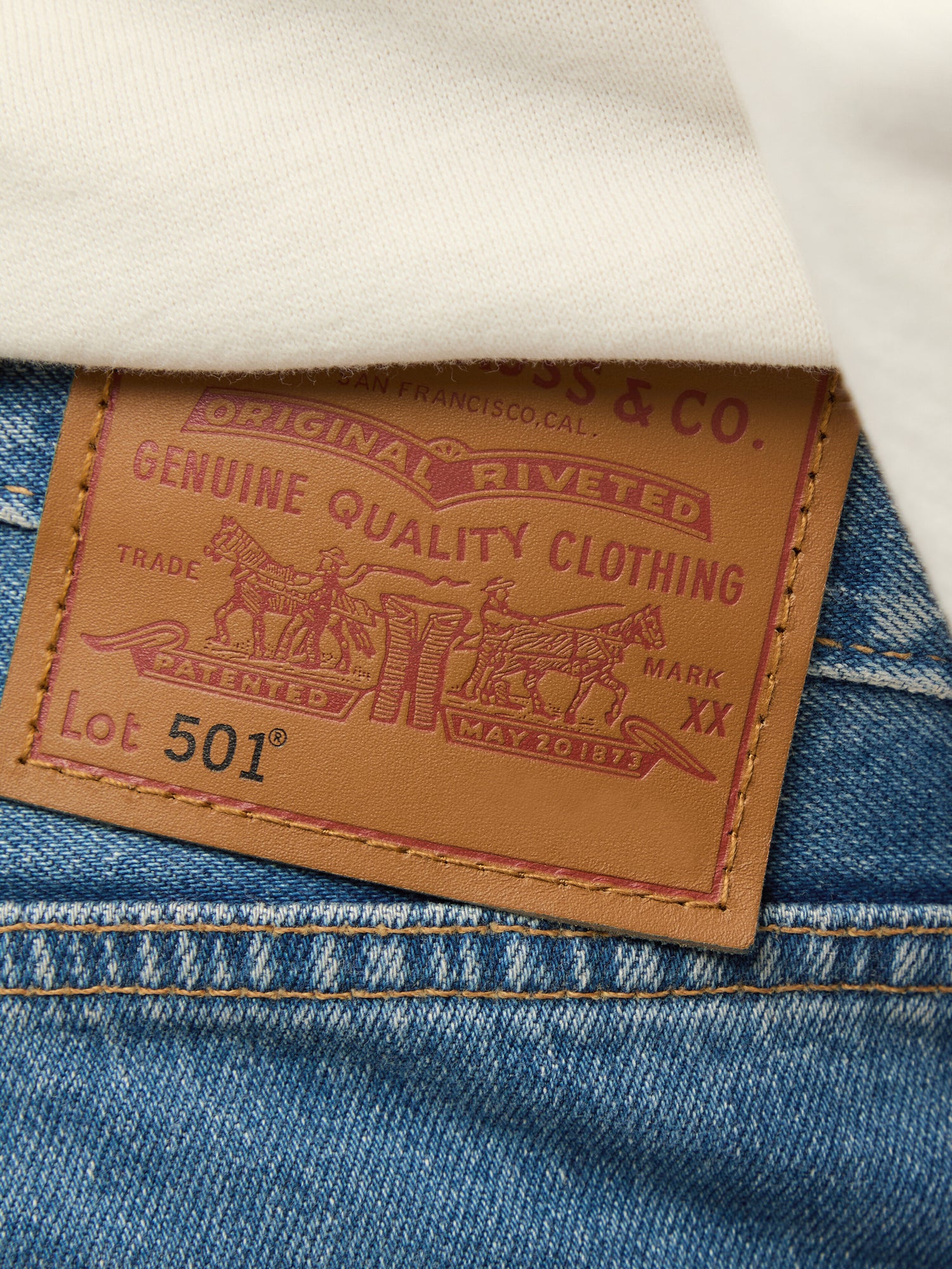 501 Levi Original Fit Med Indigo Worn In