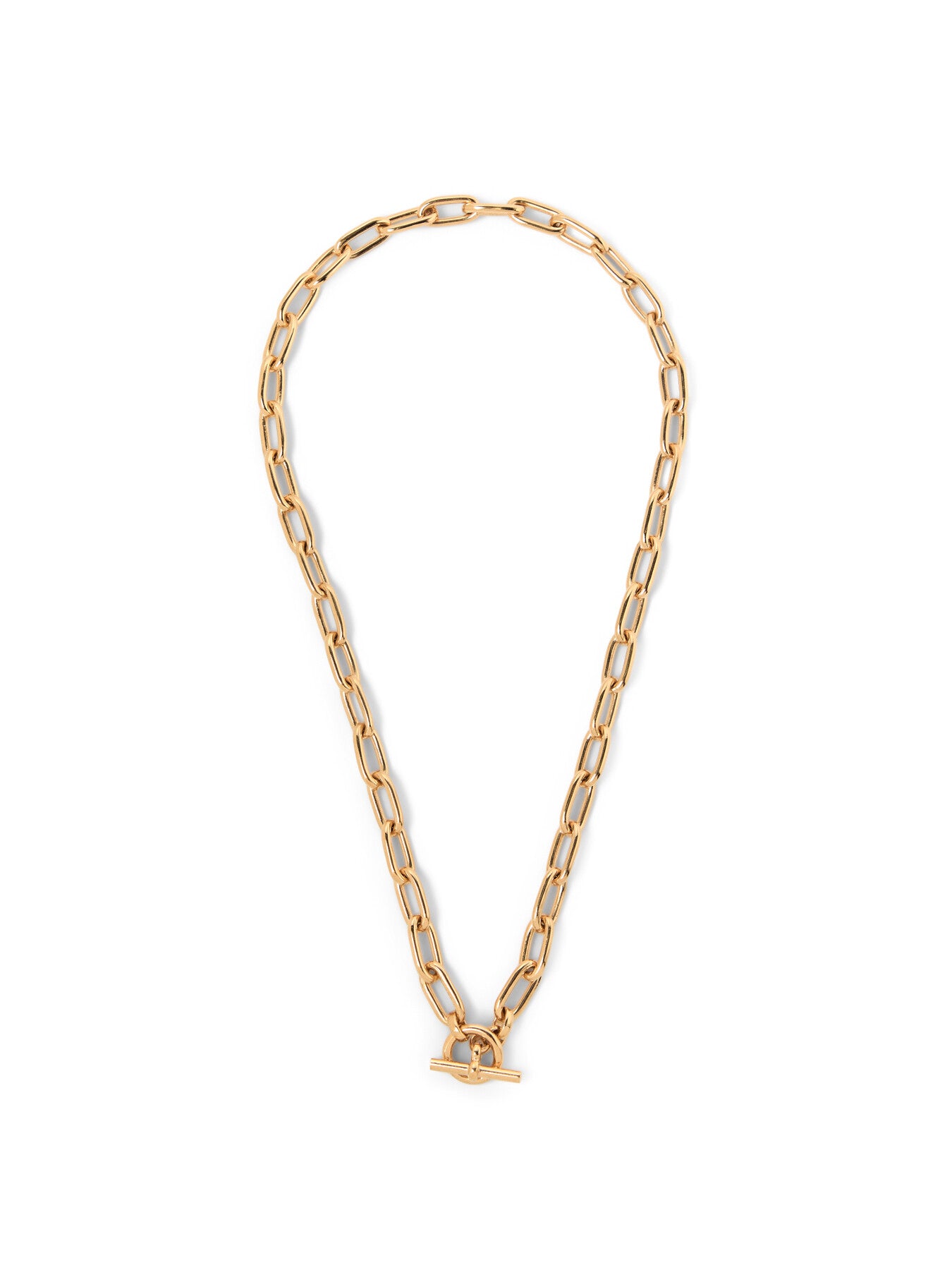 Small Gold Oval Chain Necklace