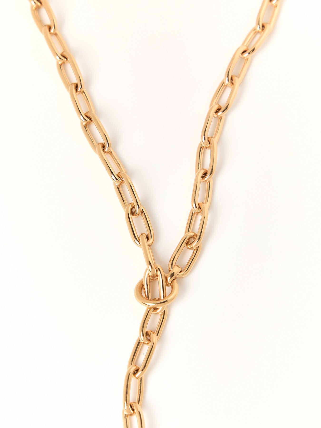Small Gold Oval Chain Necklace