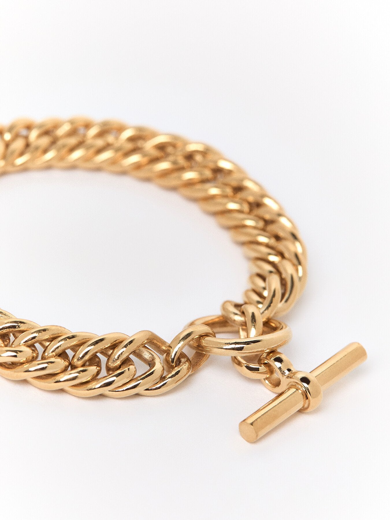 Slim Gold Curb Link Bracelet