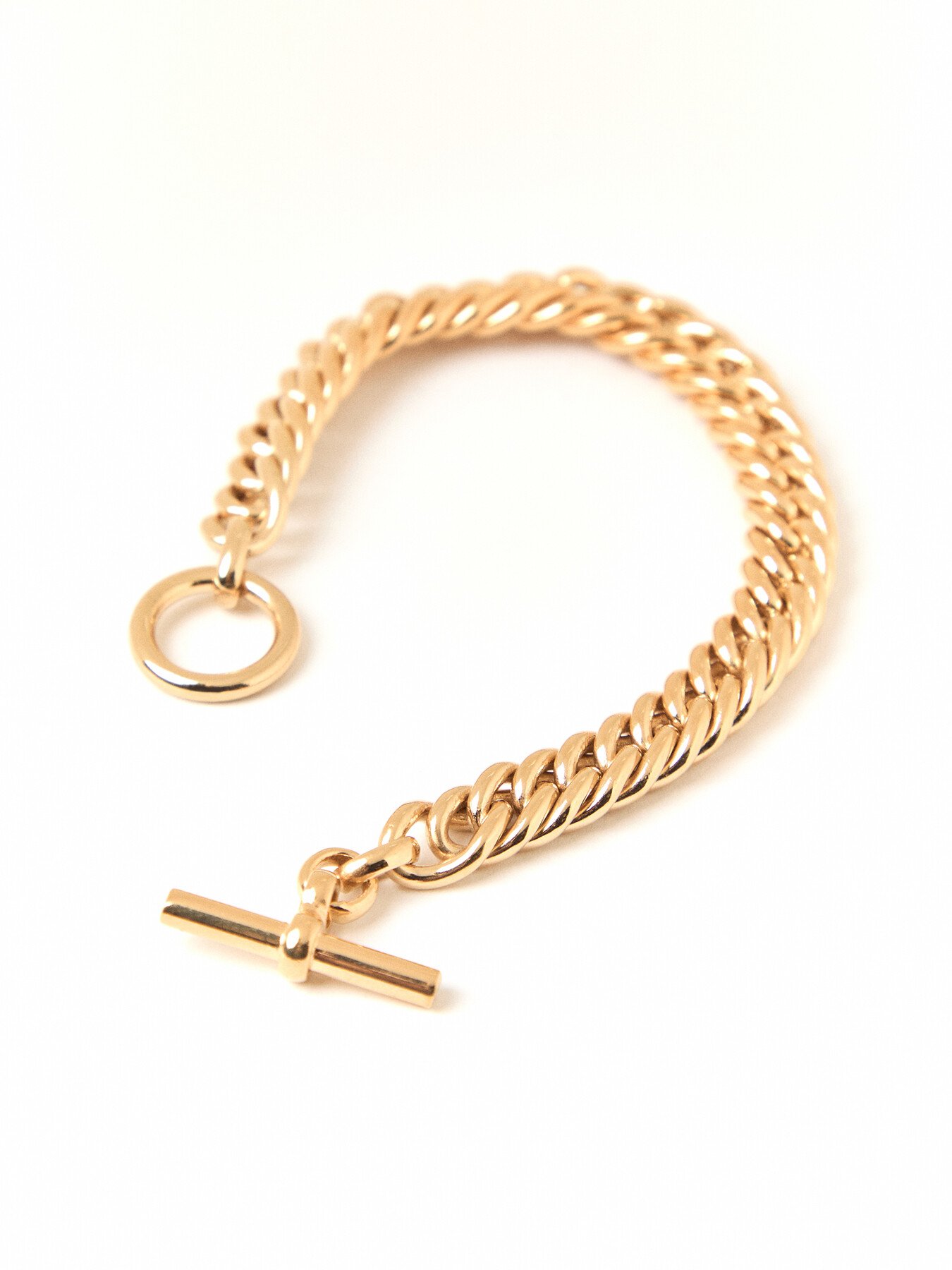 Slim Gold Curb Link Bracelet