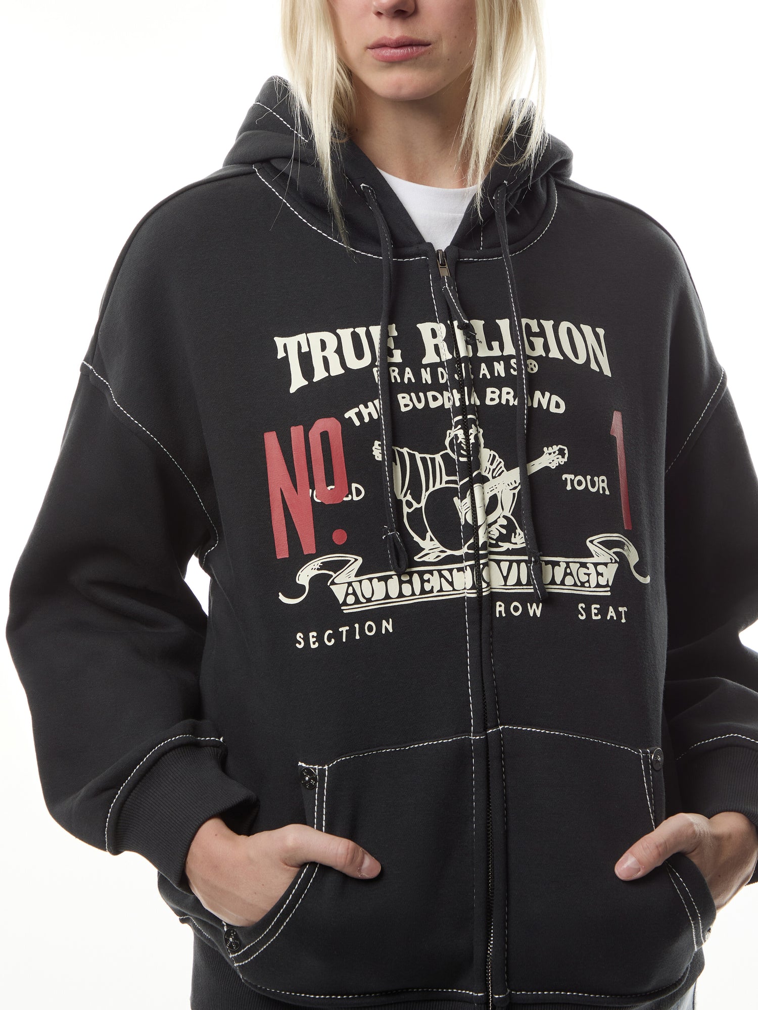 Retro Big T Boyfriend Zip Hoodie