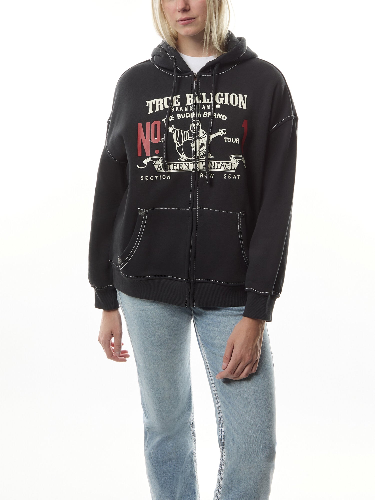 Retro Big T Boyfriend Zip Hoodie