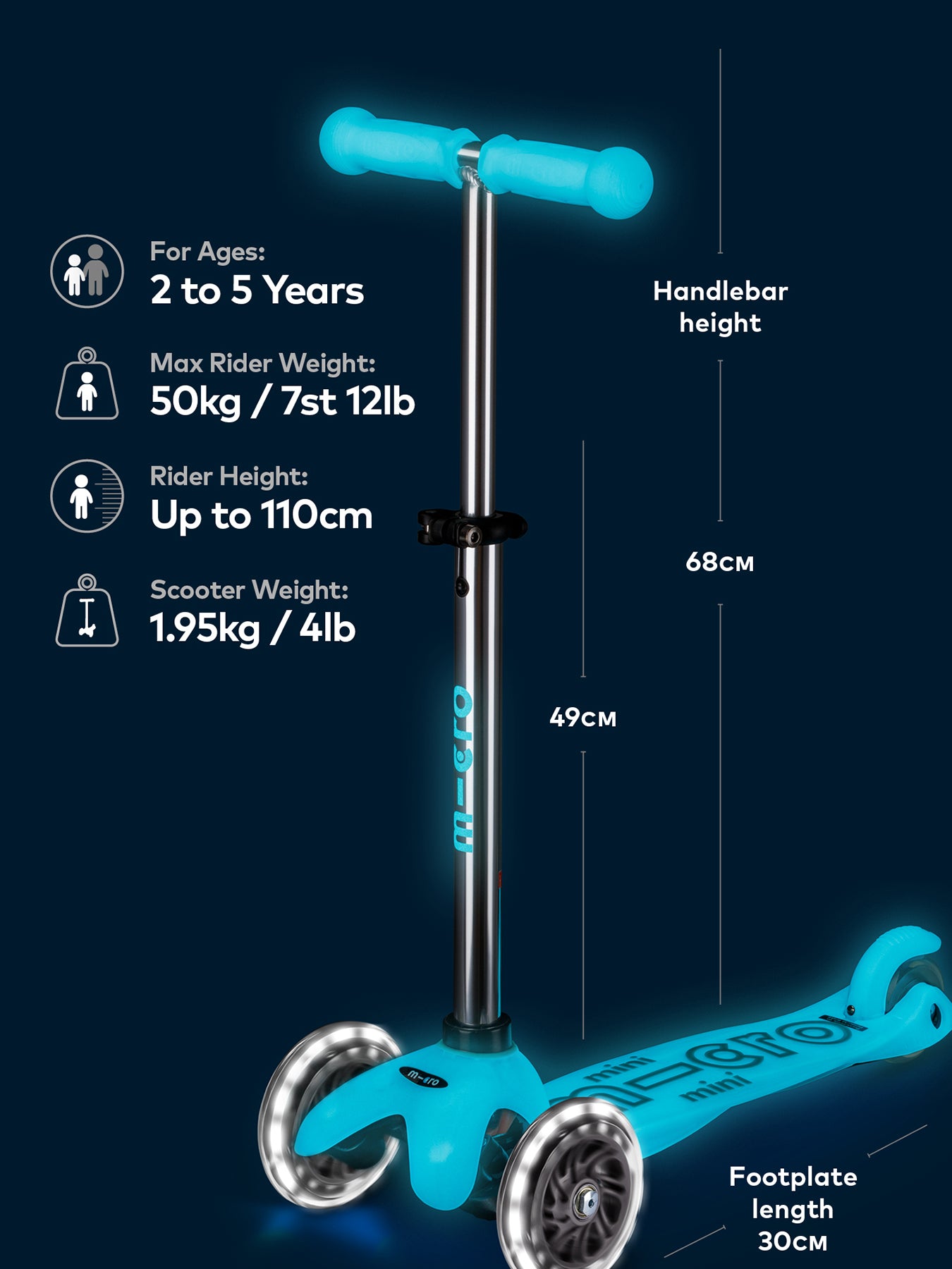 Glow LED Scooter Blue
