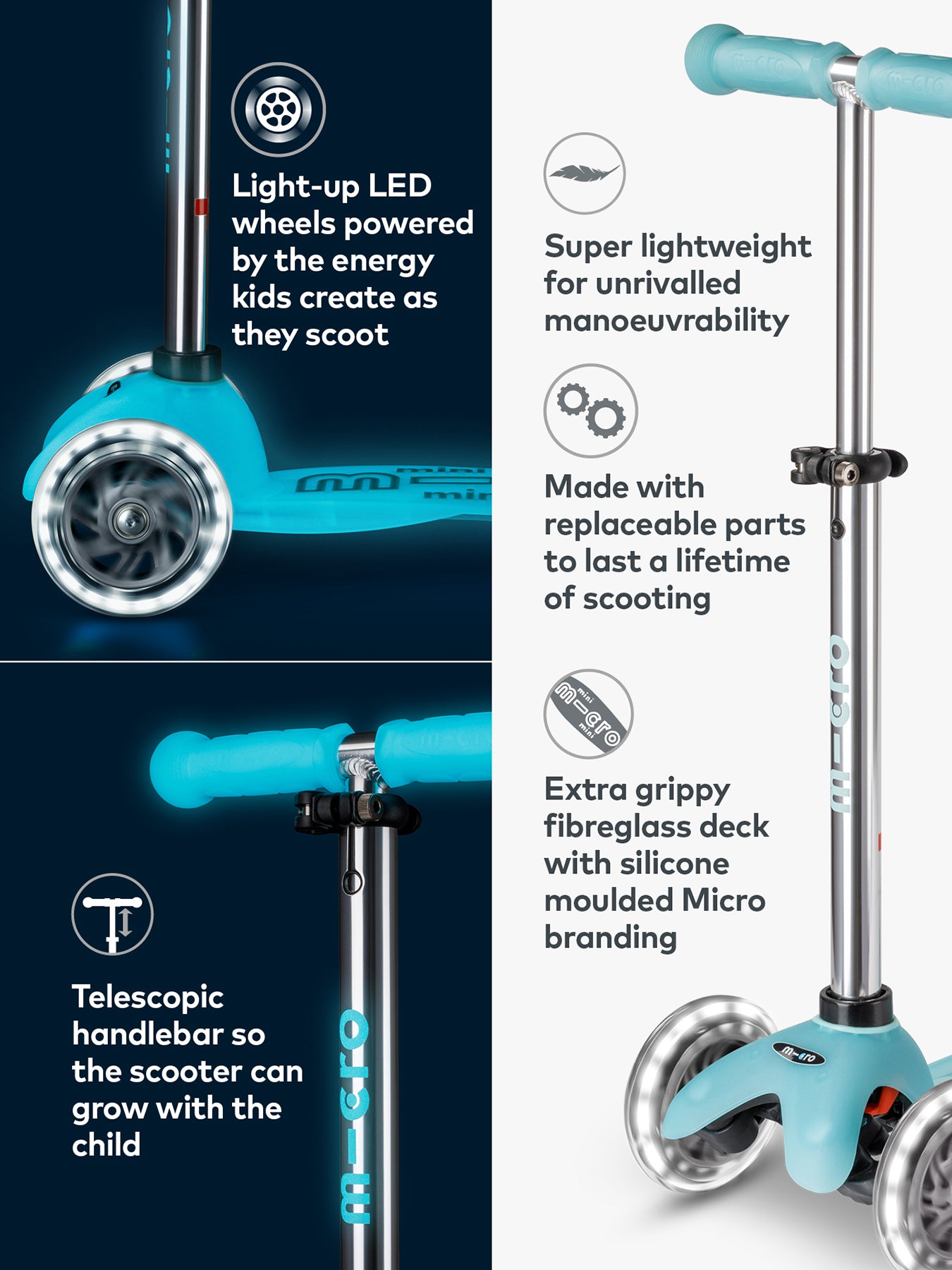 Glow LED Scooter Blue