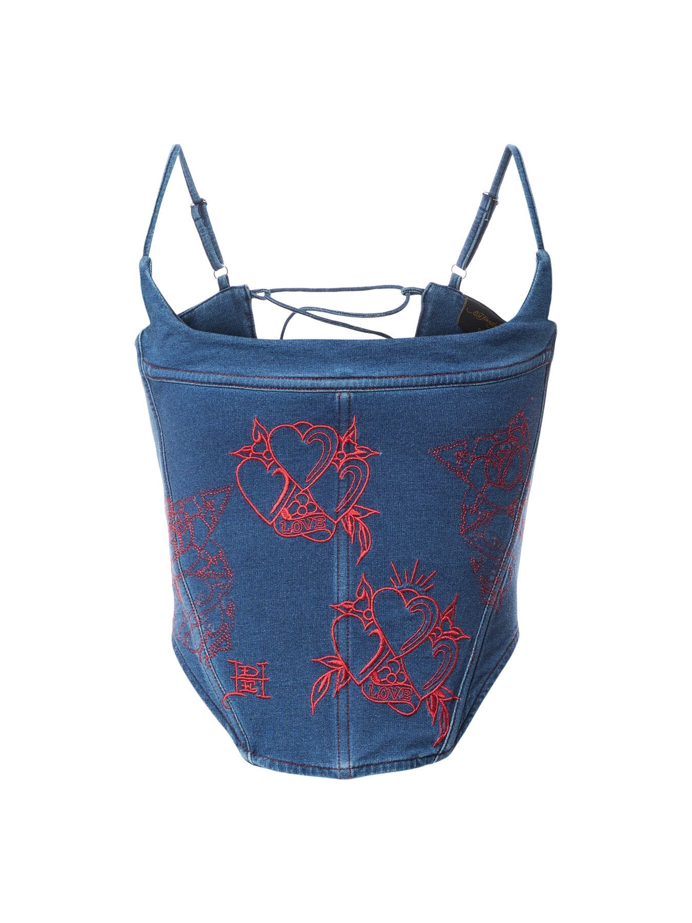 Rouge Hearts Denim Corset
