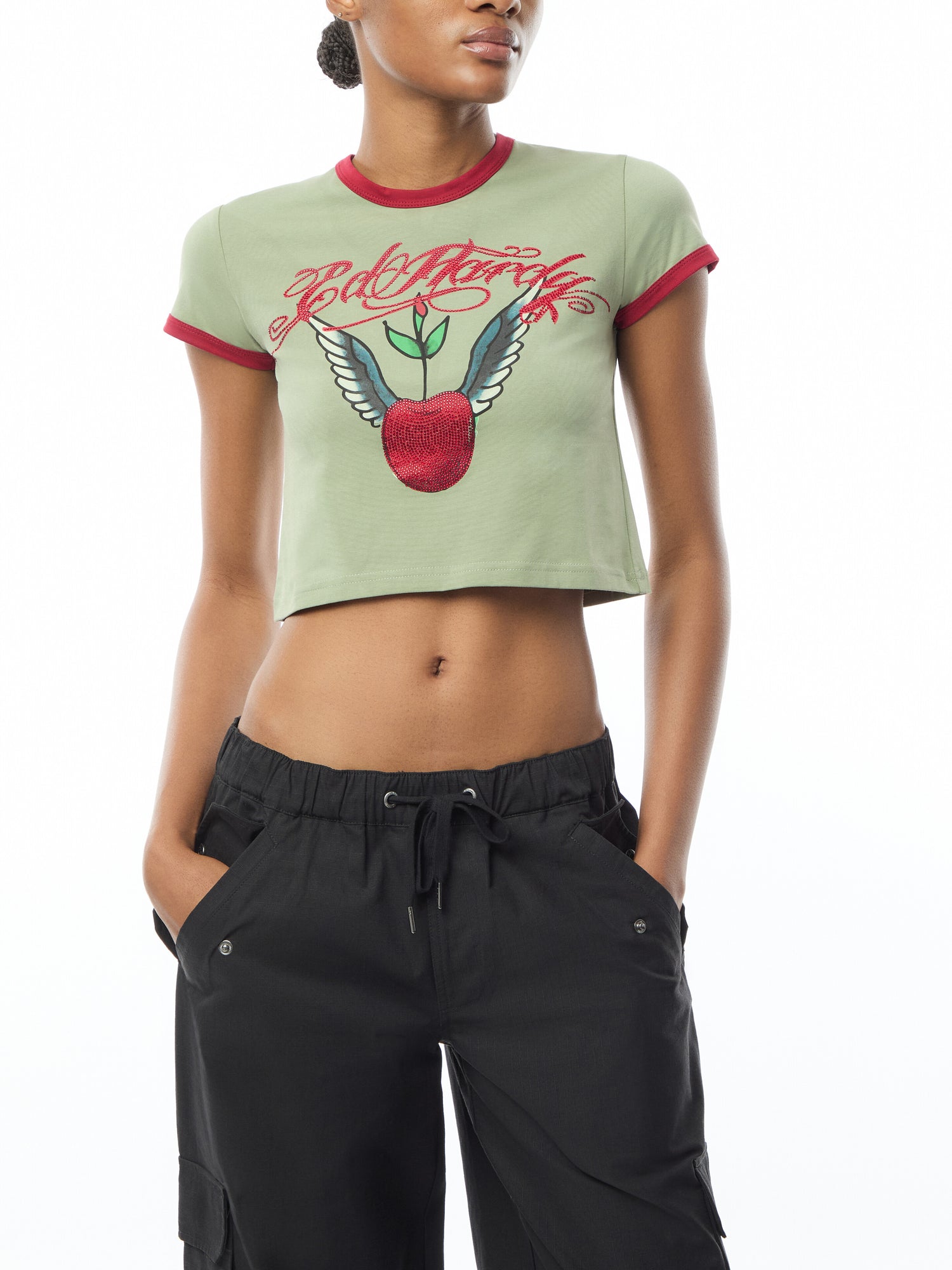 Cherry Love Bomb Diamante Baby Tshirt