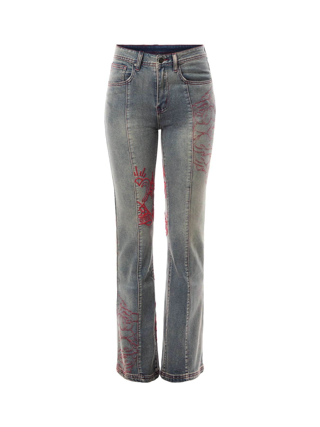 Rouge Hearts Flared Jeans