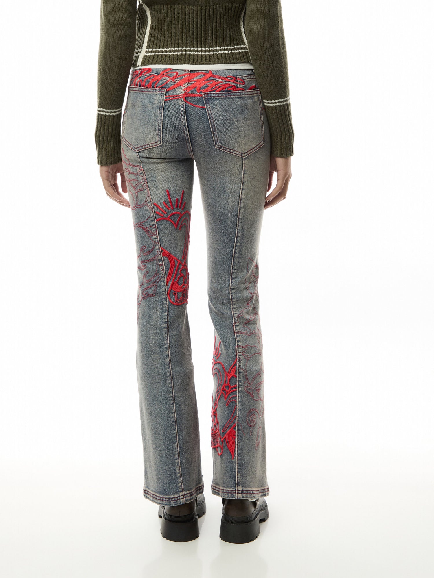 Rouge Hearts Flared Jeans