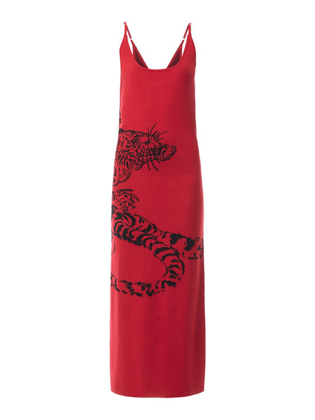 Snow Tiger Knitted Maxi Dress – Fenwick