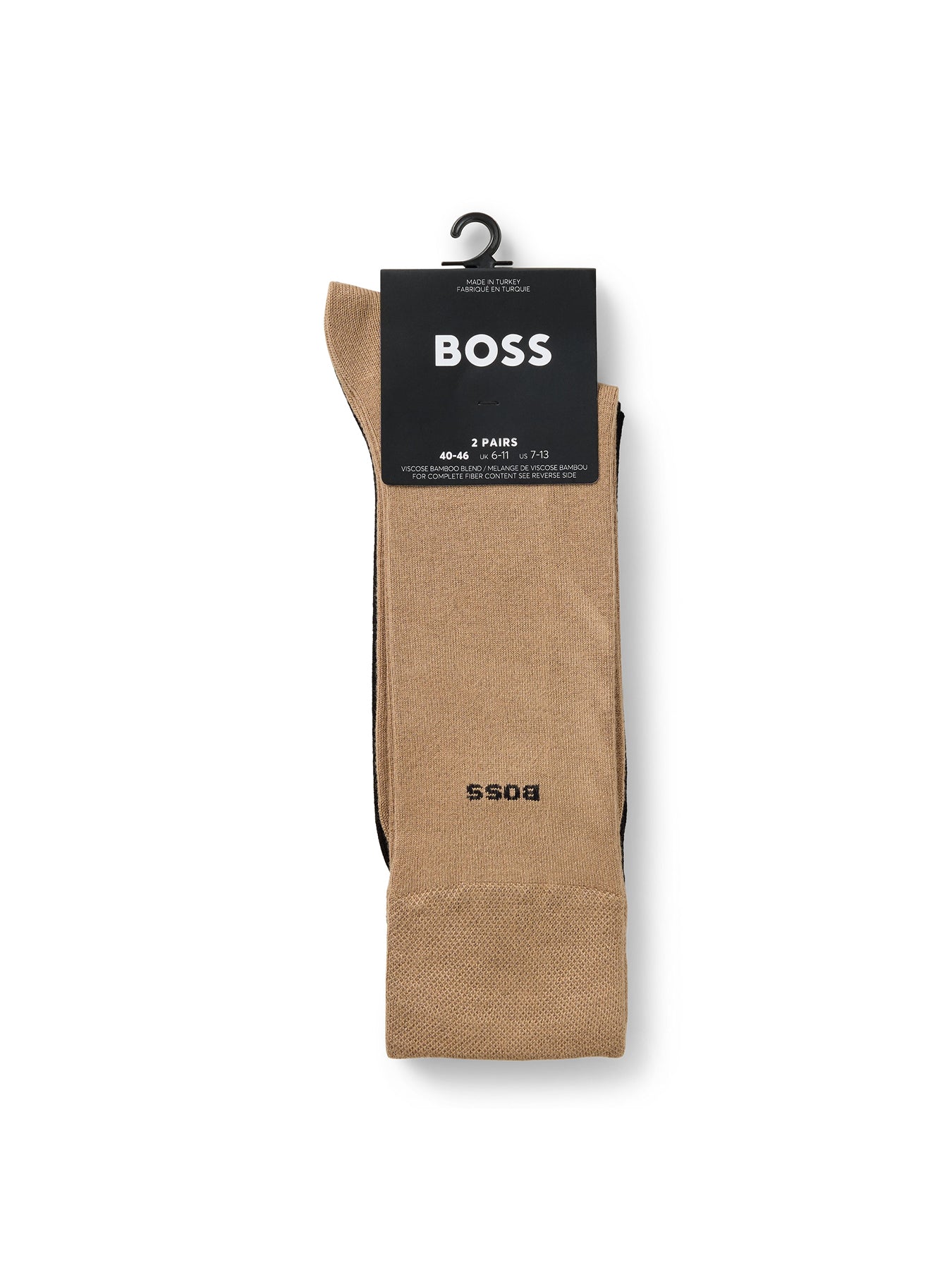Bamboo Crew Socks 2 Pack Beige