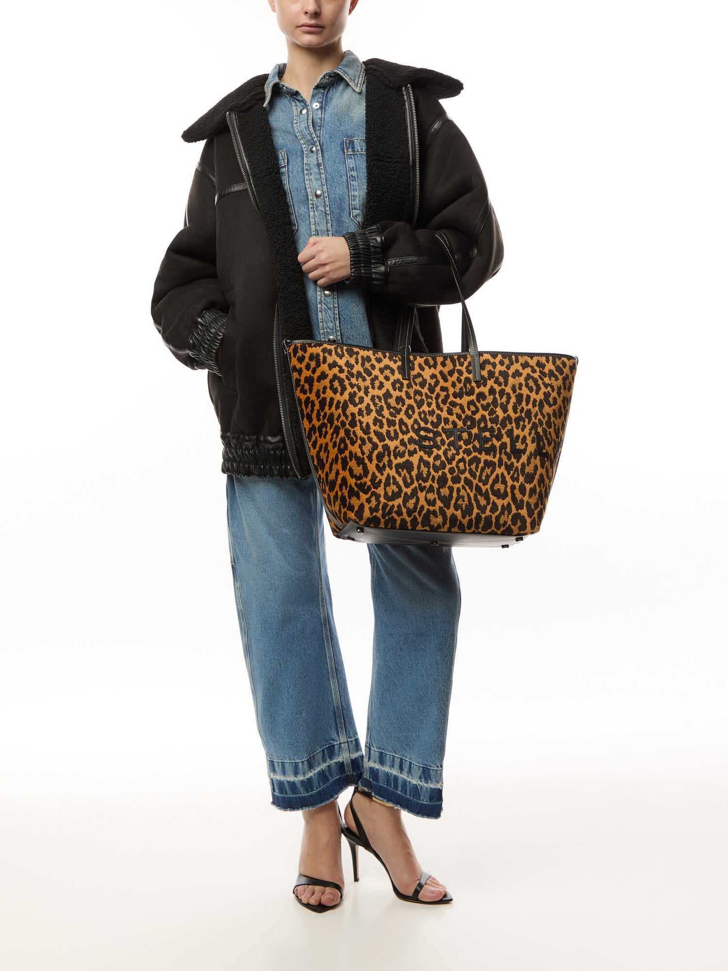 Eco Leopard Jacquard Fabric Tote Bag