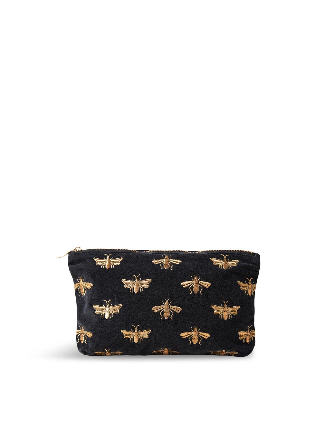 Honey Bee Charcoal Velvet Everyday Pouch