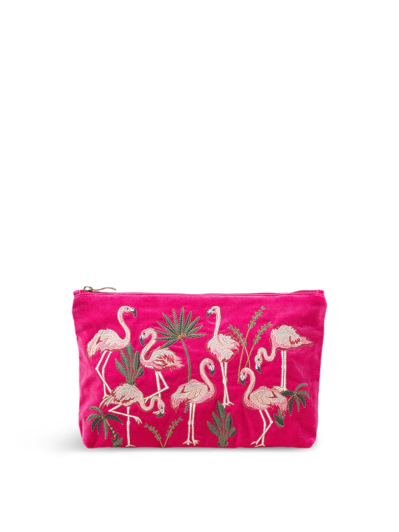 Flamingo Pink Velvet Everyday Pouch