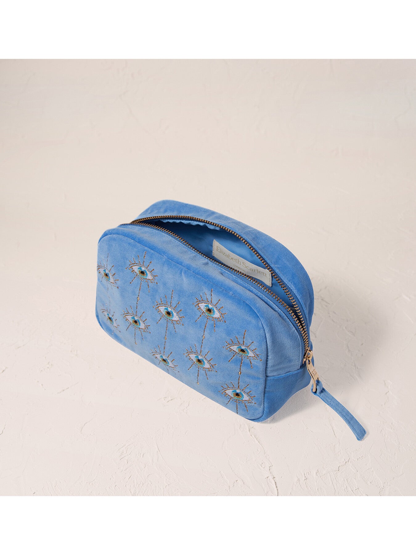 Mystical Eye Caribbean Blue Velvet Make-Up Bag