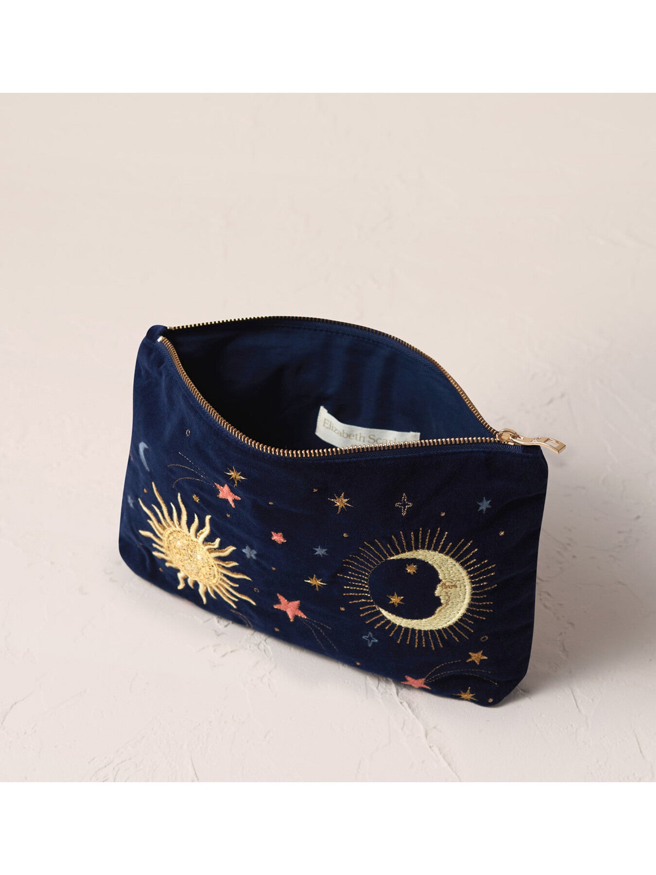 Velvet Travel Pouch, Celestial Navy | Elizabeth Scarlett – Fenwick