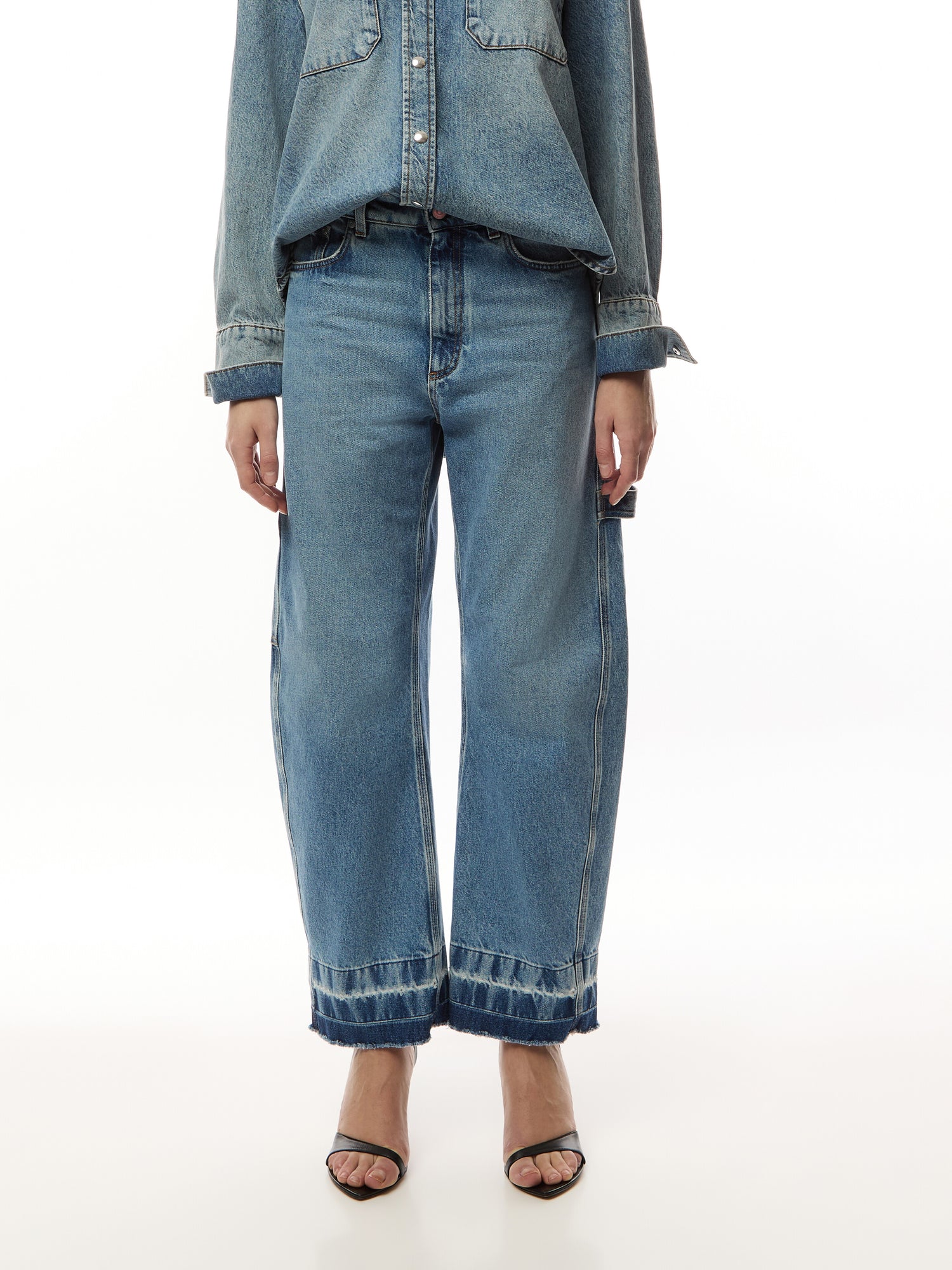 Vintage Wash Denim Banana Jeans