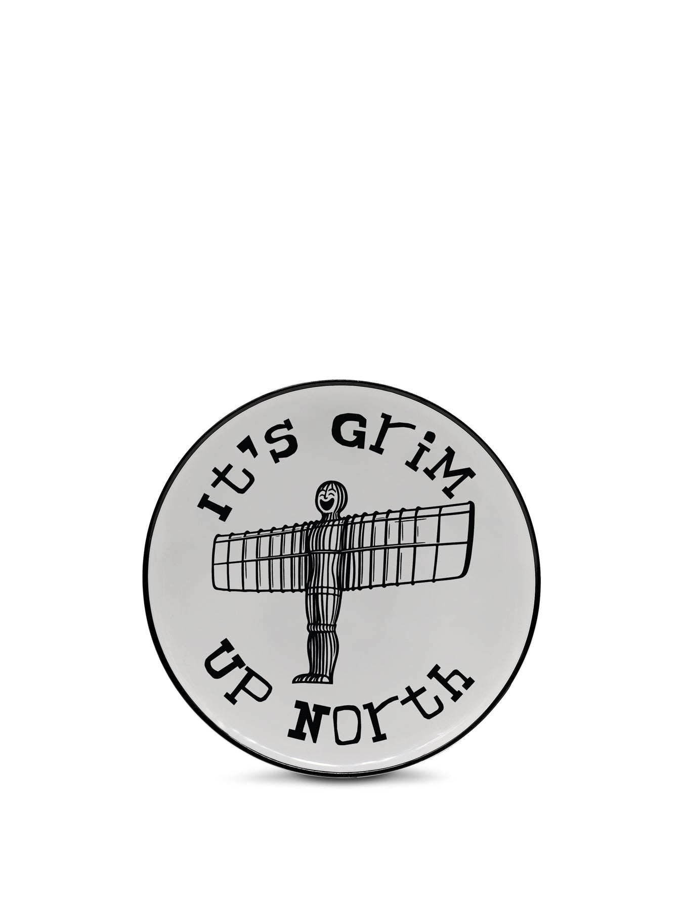 It's Grim Up North Premium Ceramic 8” Plate with Black Rim