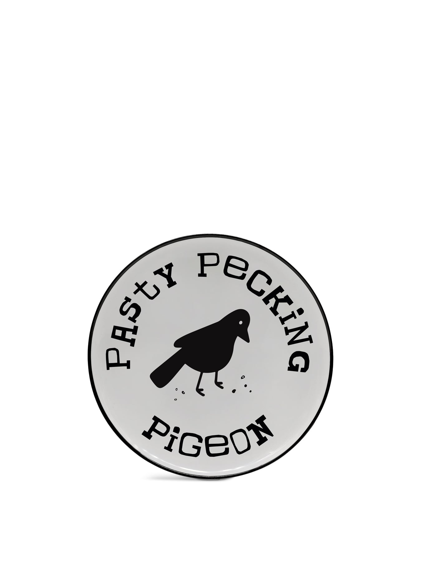 Pigeon Premium Ceramic 8” Plate with Black Rim