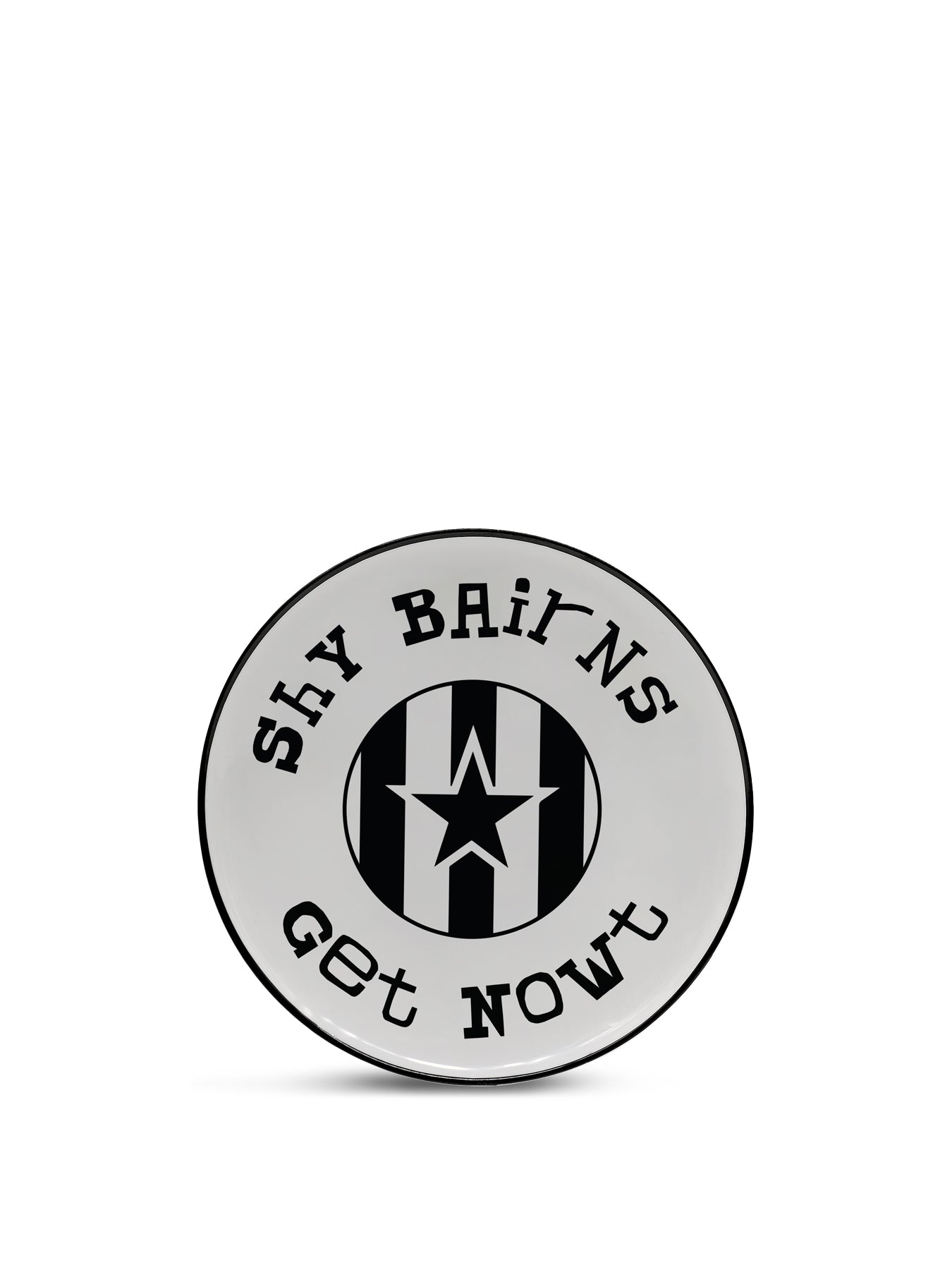 Shy Bairns Get Nowt Premium Ceramic 8” Plate with Black Rim