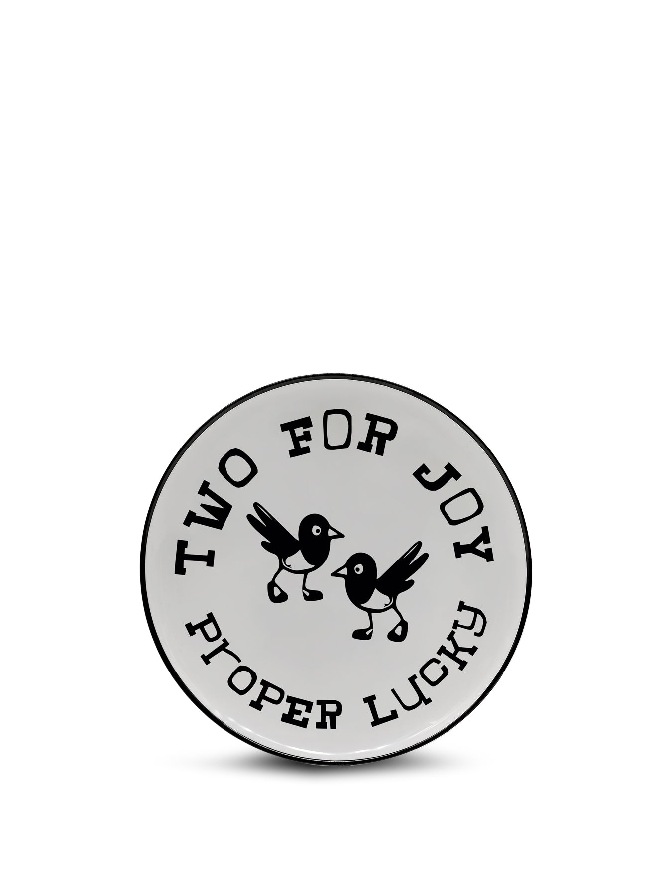 Two For Joy Premium Ceramic 8” Plate with Black Rim