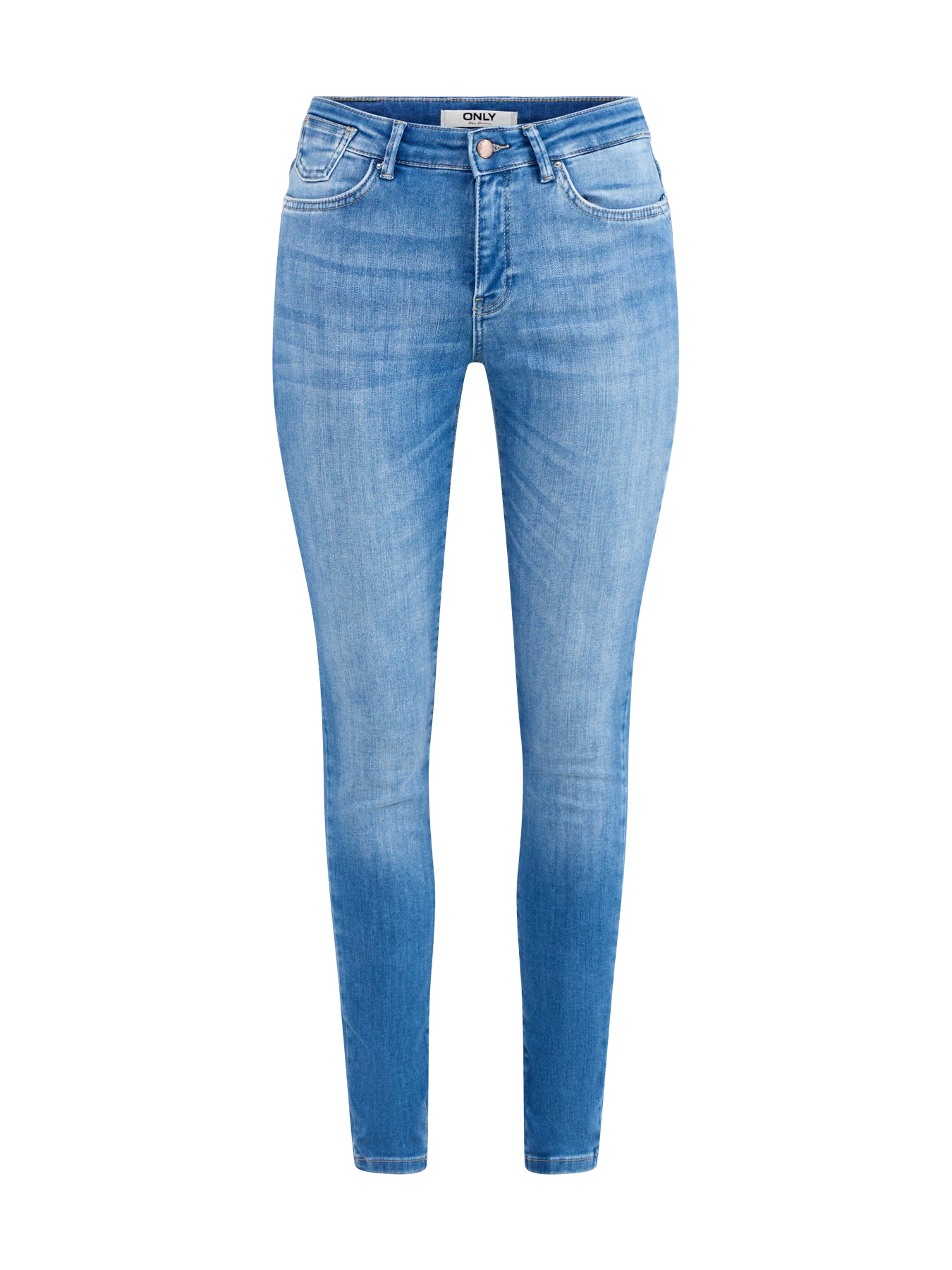 Blush Icon Coin Mid Rise Skinny Jeans Medium Blue