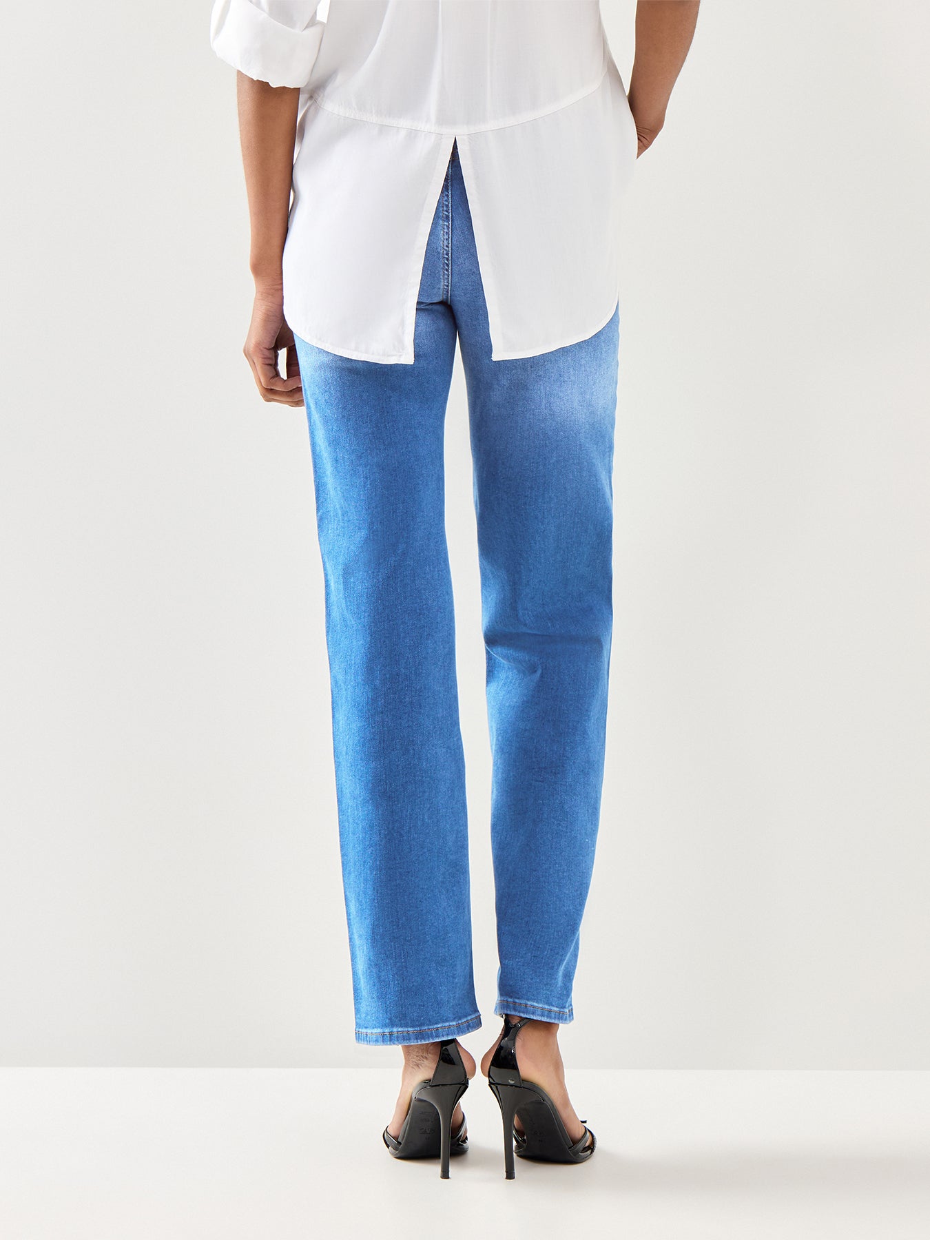 Blush Mid Waist Straight Jeans 32" Medium Blue Denim Medium Blue Denim