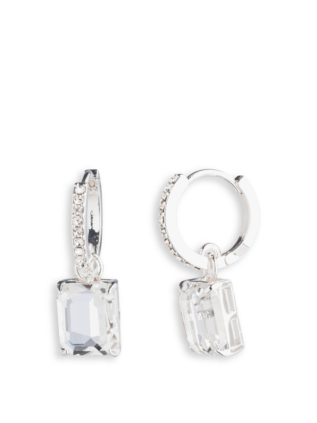 Stone Drop Huggies Earrings