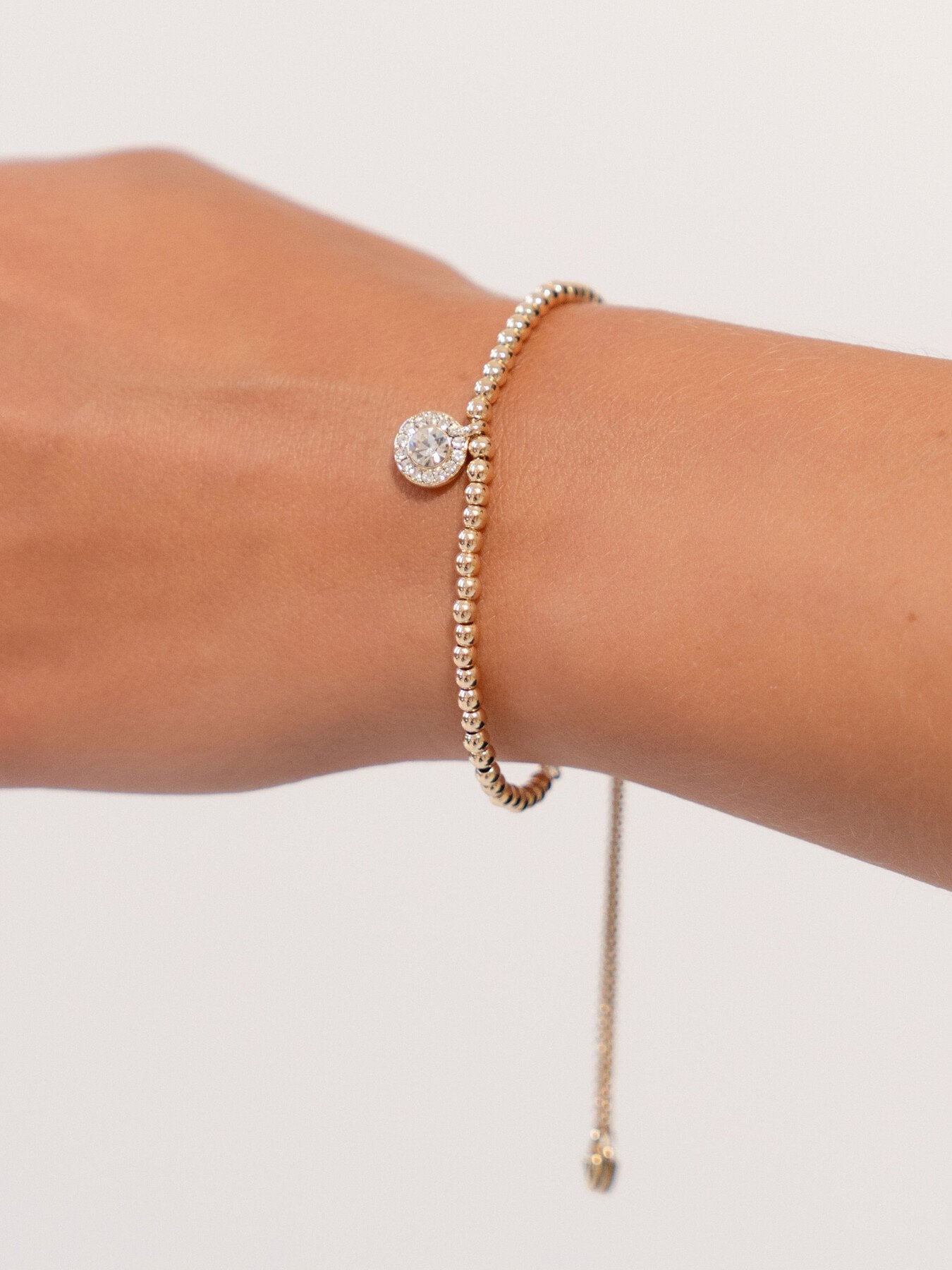 Pave Bead Slider Bracelet