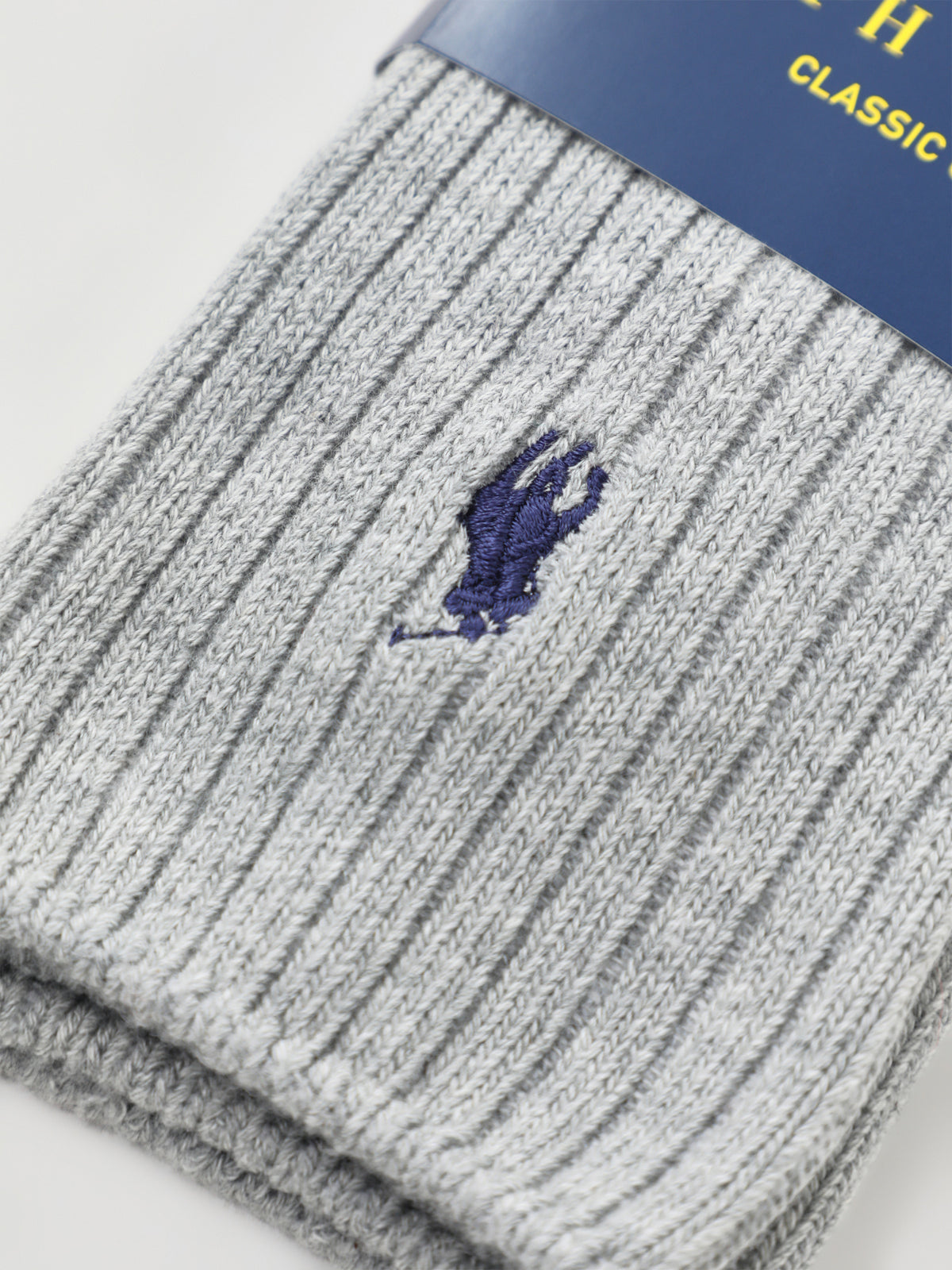 Cotton Blend Single Crew Socks - Light Grey Heather
