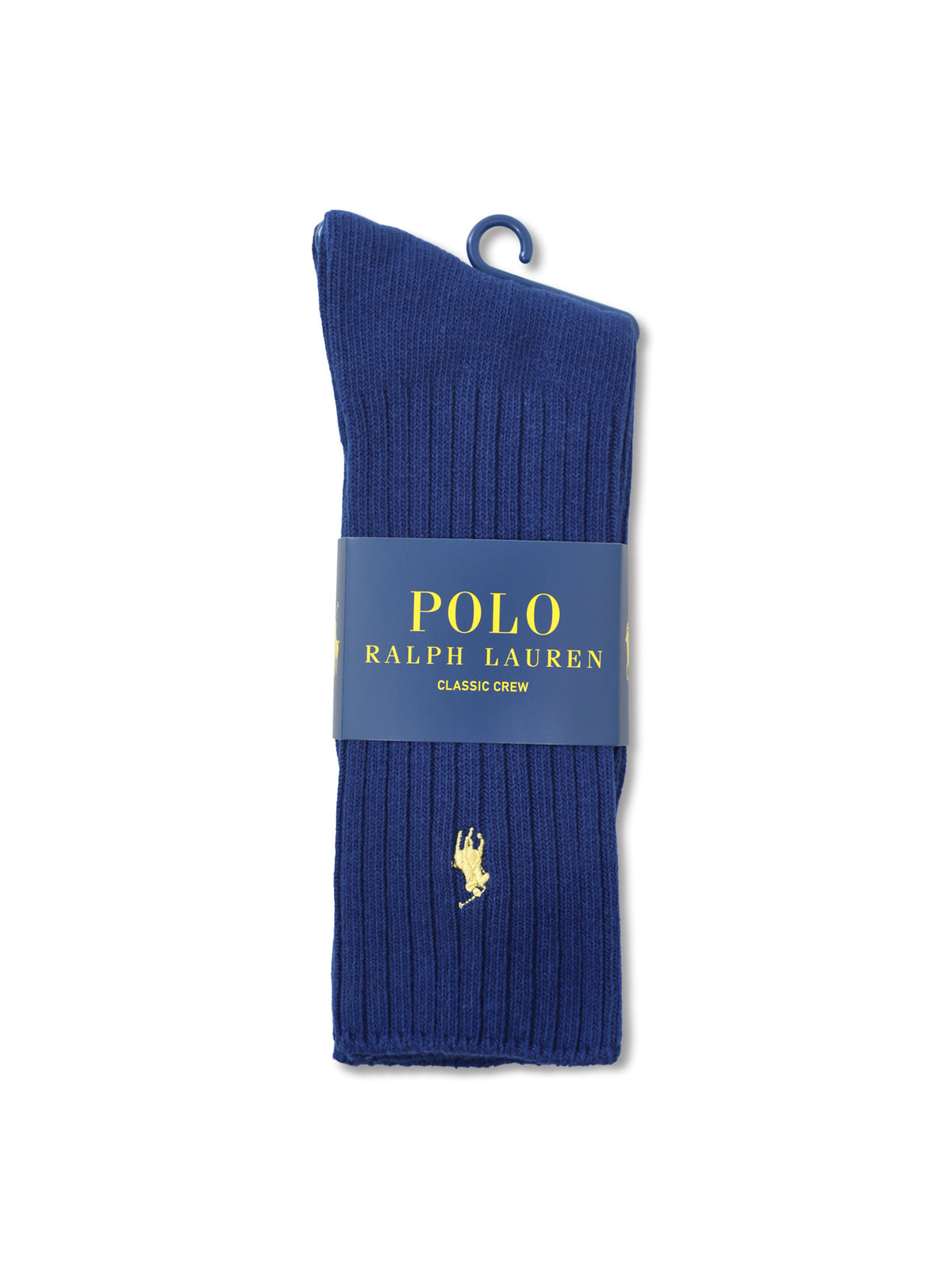 Cotton Blend Single Crew Socks - Royal Blue & Yellow