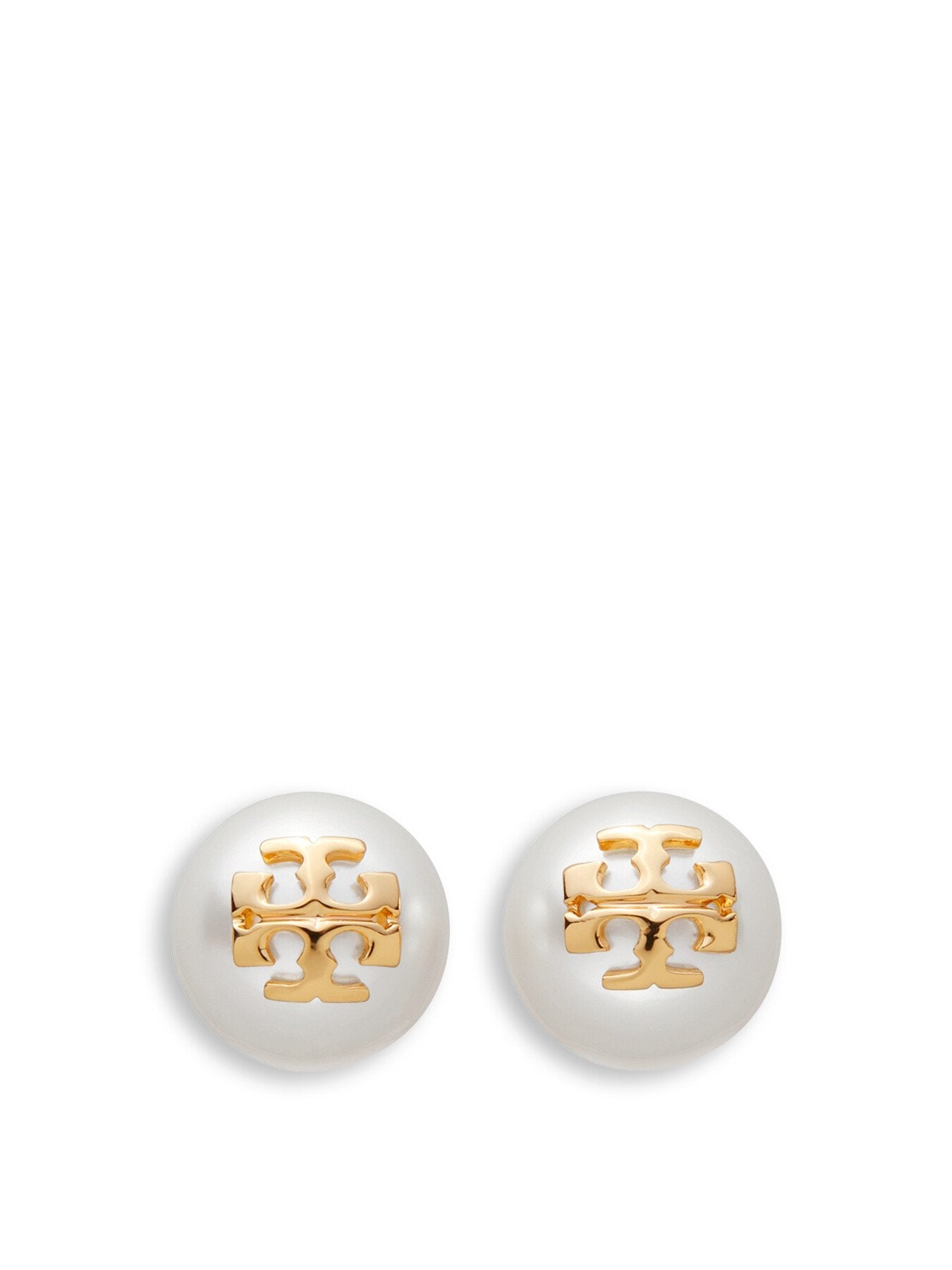 Pearl Logo Stud Earrings