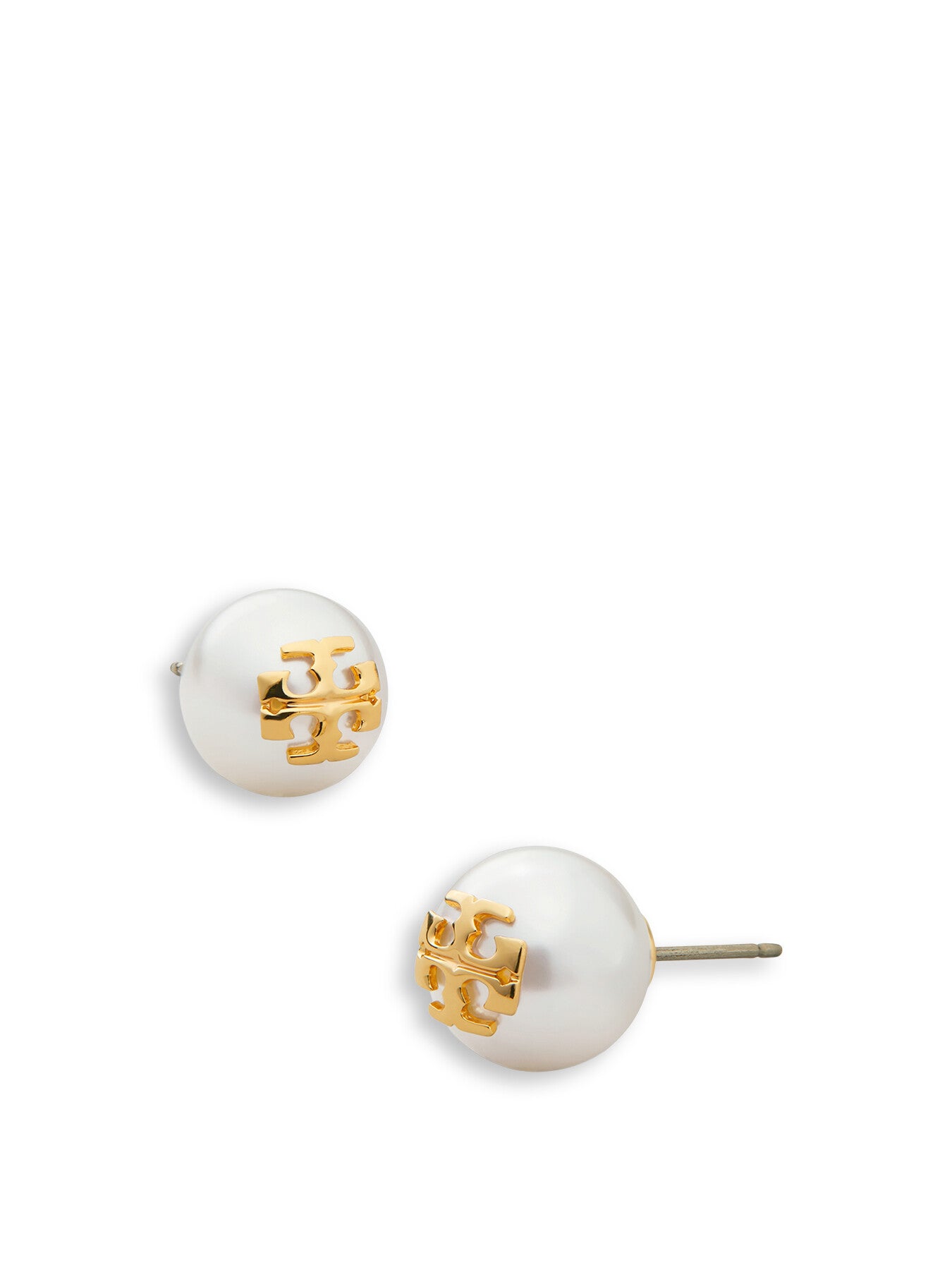 Pearl Logo Stud Earrings