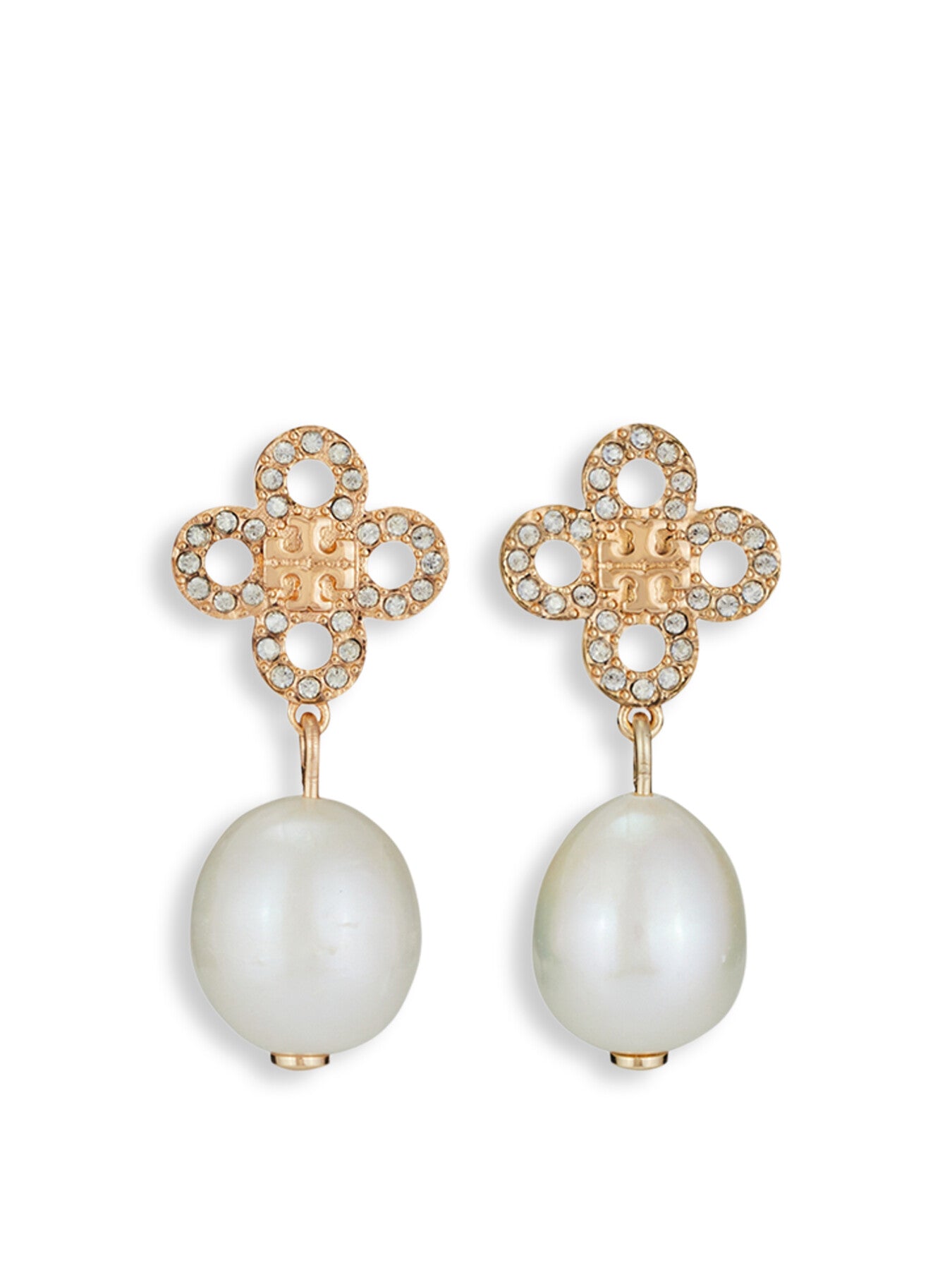 Kira Clover Pearl Drop Earrings