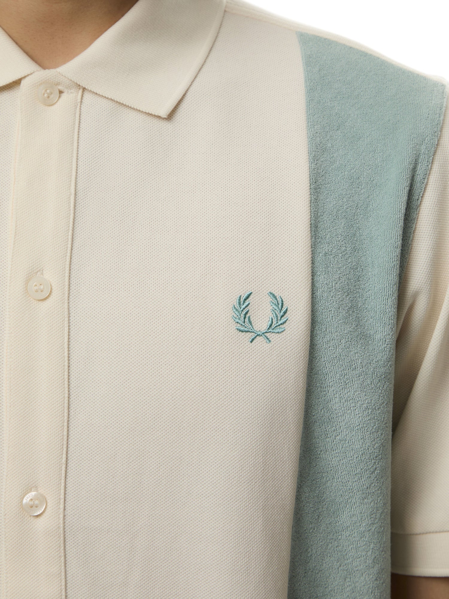 Towelling Panel Short Sleeve Polo Shirt