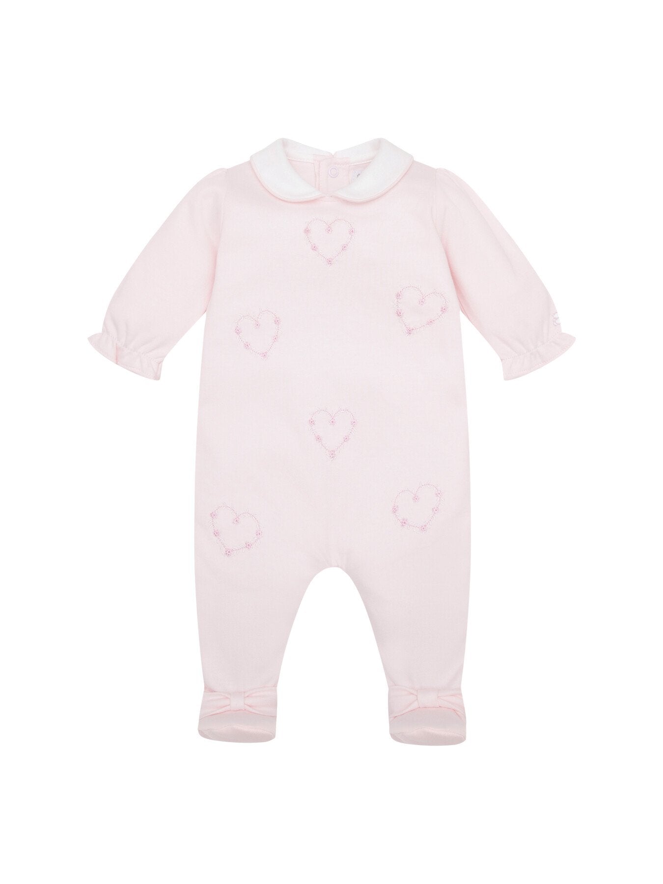 Jenna Baby Girls Heart Embroidery Babygrow