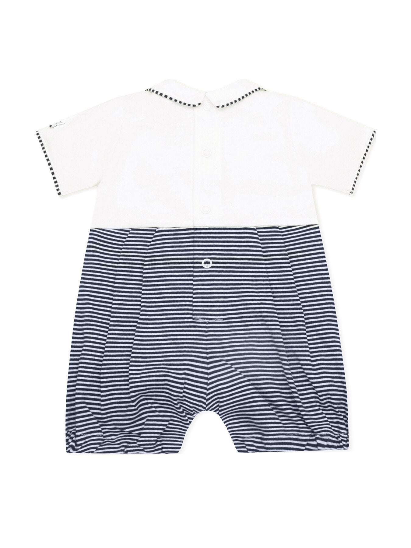 Jarvis Navy Boys Toy Embroidery Romper
