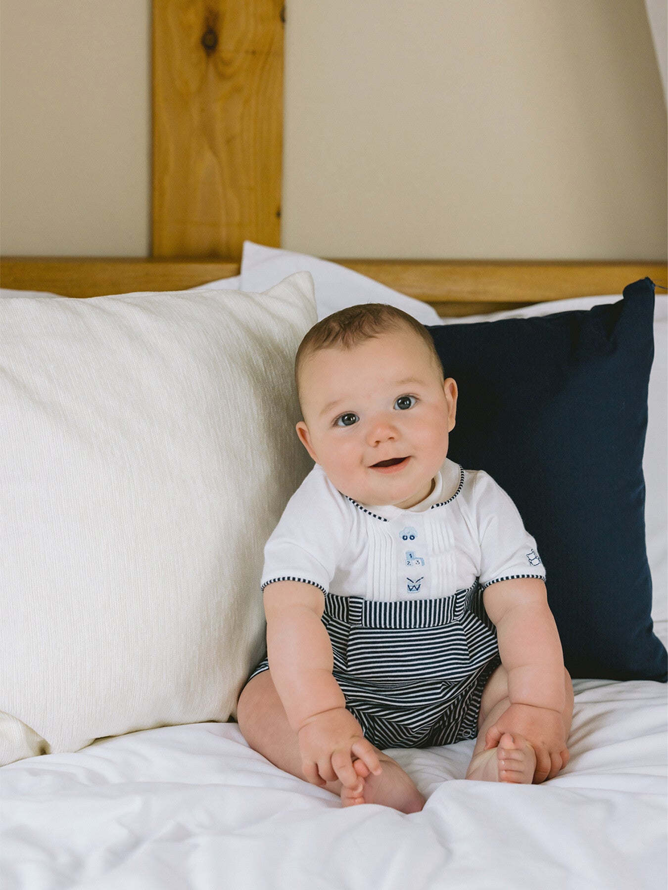 Jarvis Navy Boys Toy Embroidery Romper