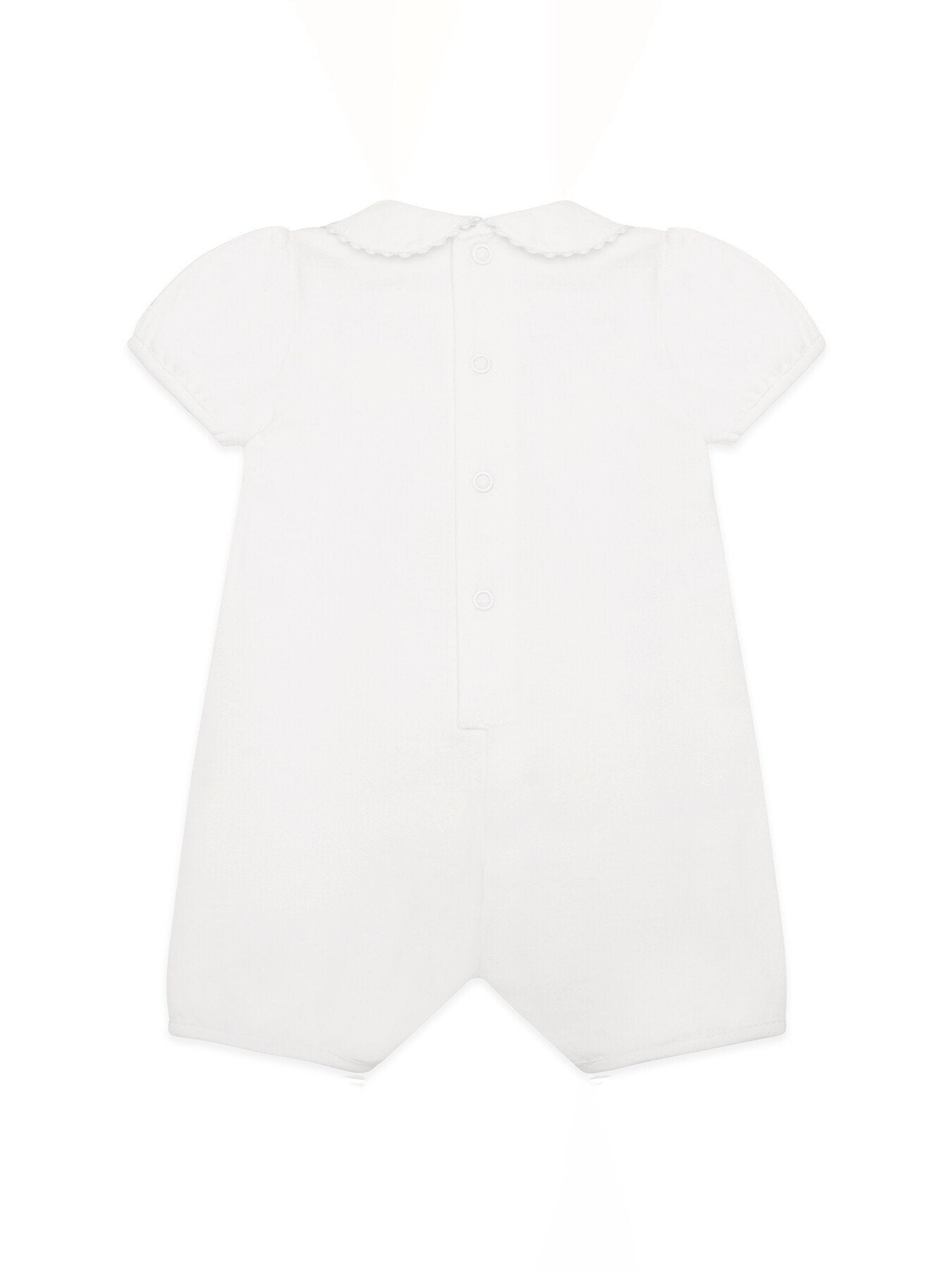 Jody White Girls Heart Embroidery Romper