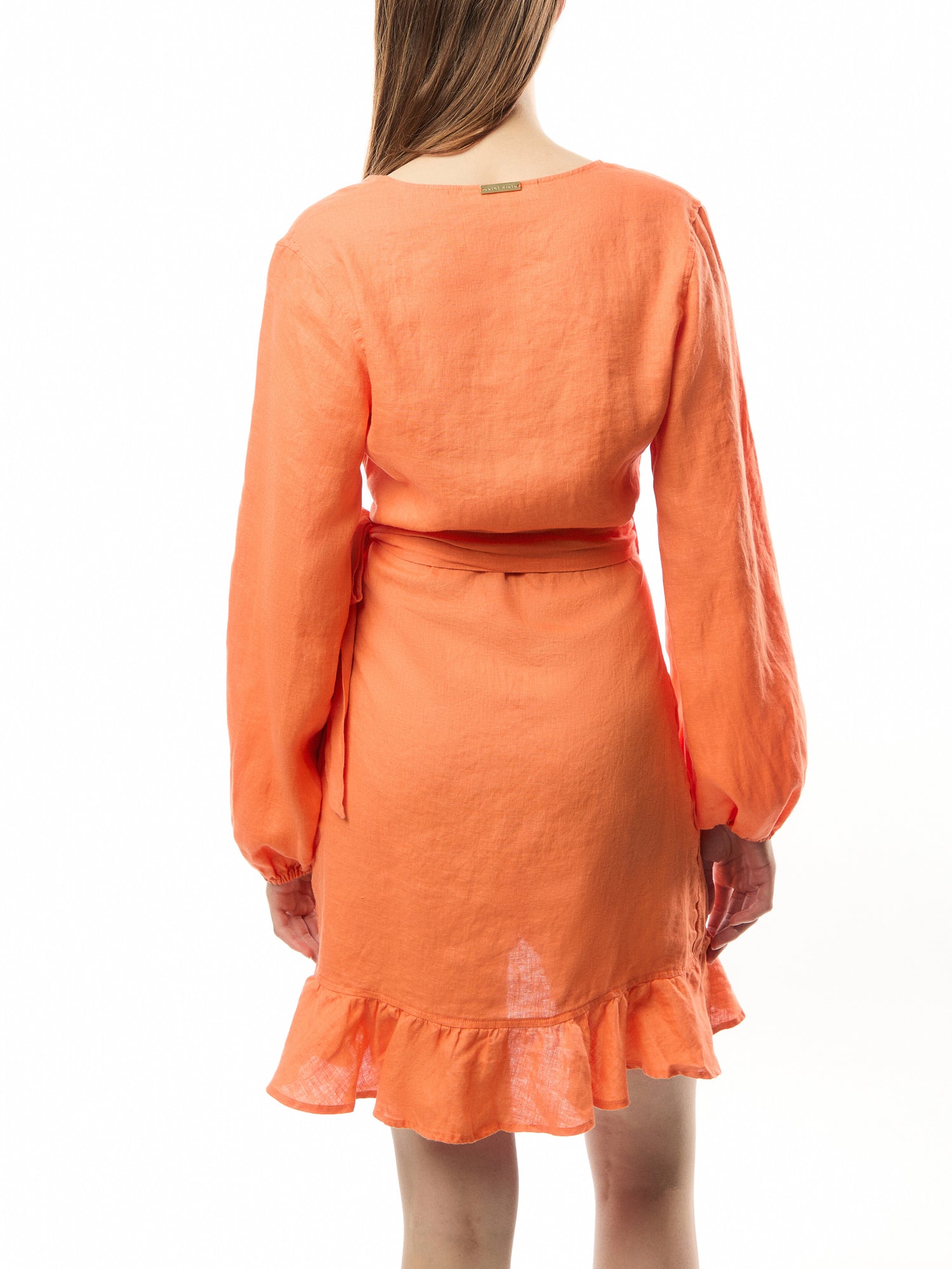 San Sebastian Mini Linen Wrap Dress