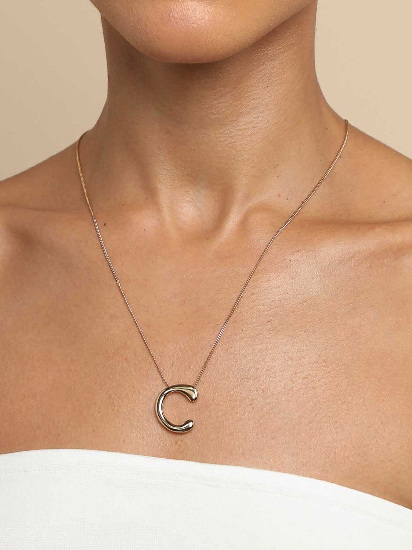 Initial Bold Pendant Necklace