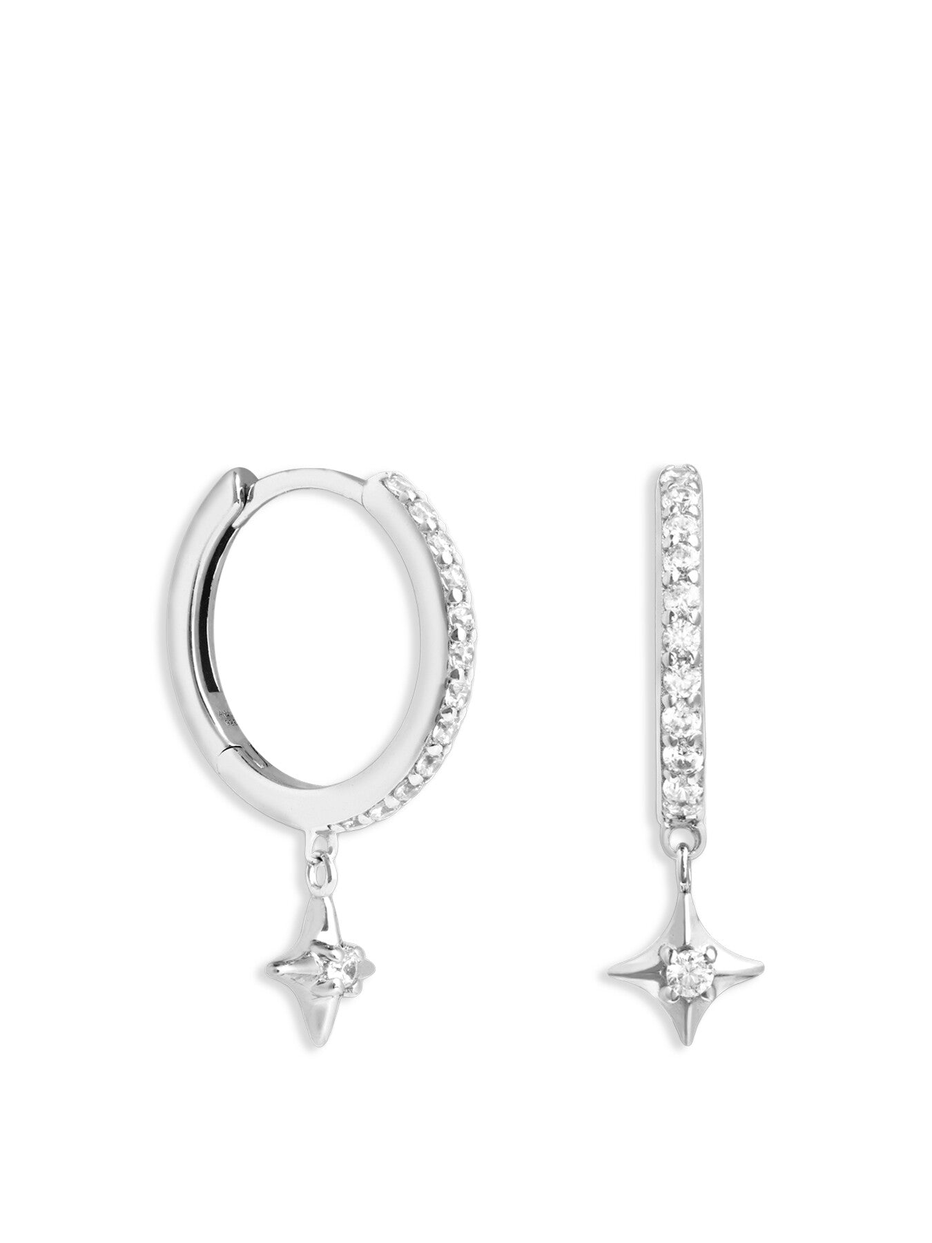 Star Charm Hoops