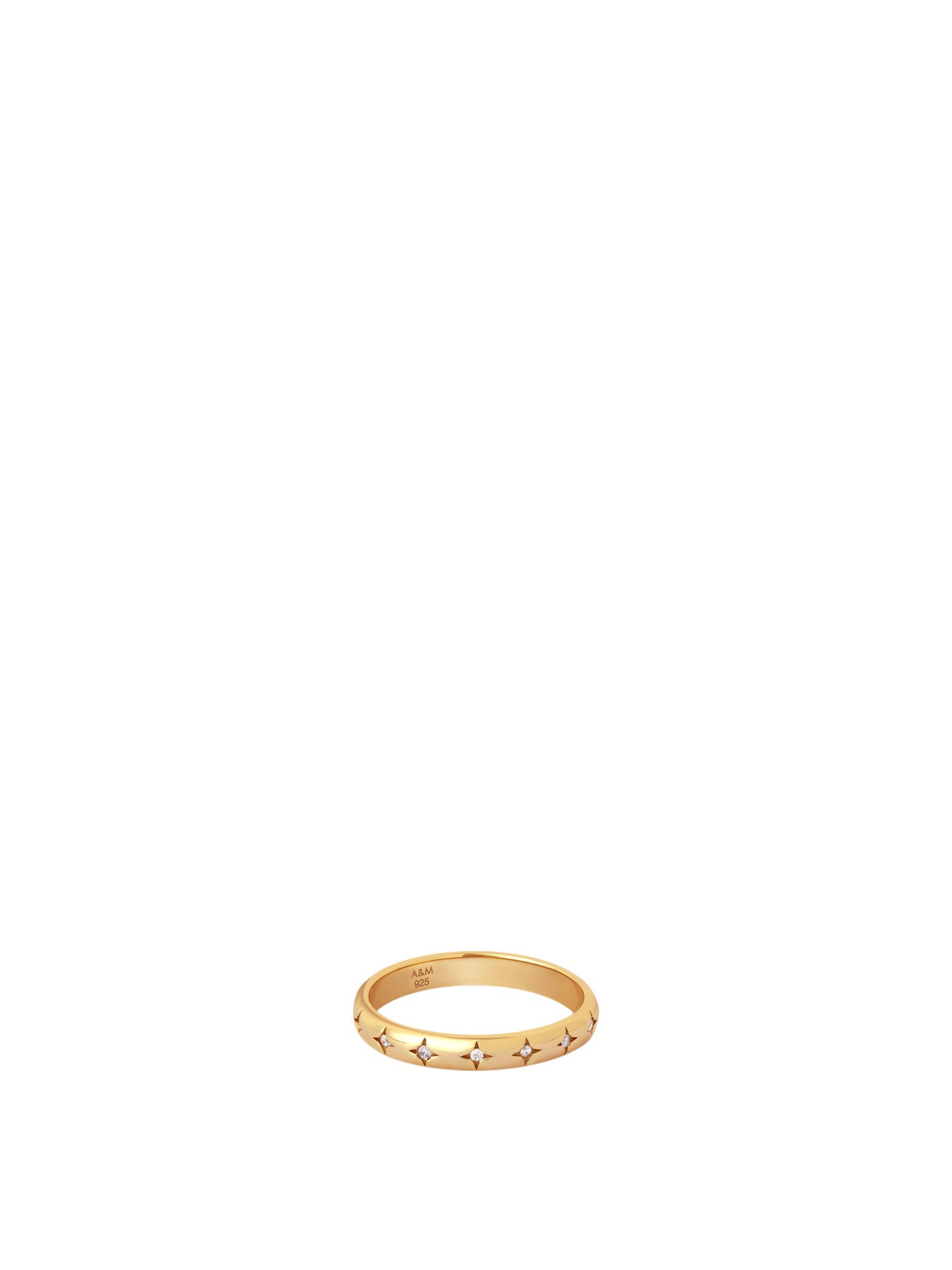 Cosmic Star 18ct Gold-Plated Cubic Zirconia Band Ring