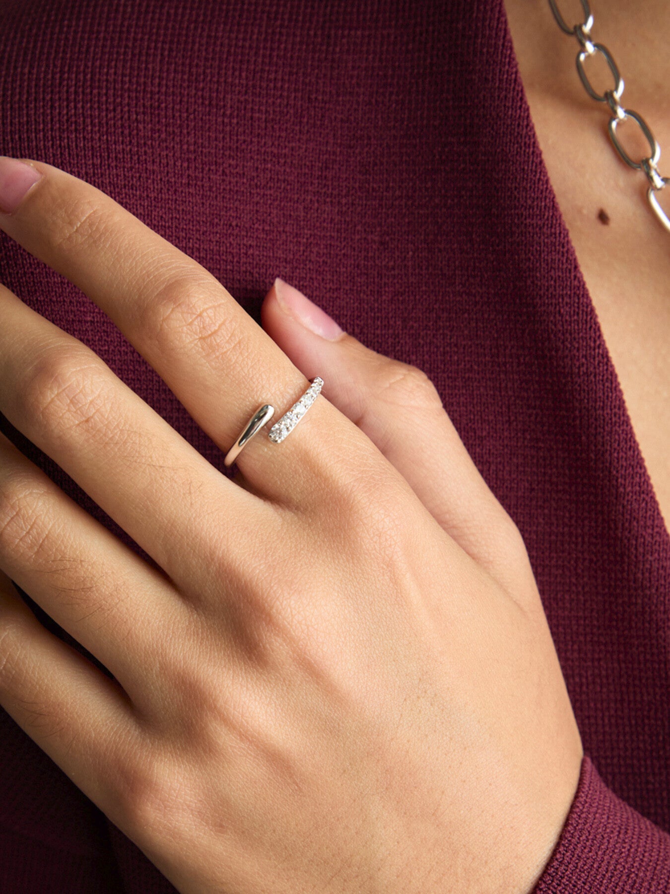 Orbit Crystal Open Ring